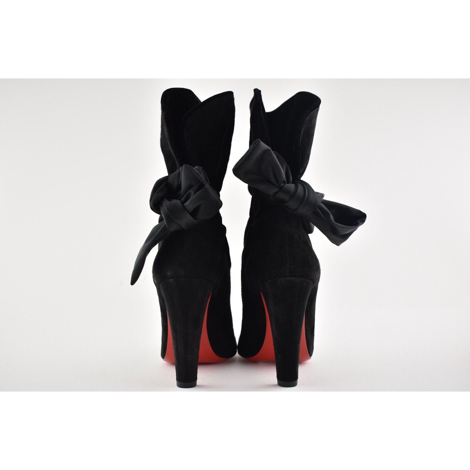 Christian Louboutin Christian Louboutin Kristofa 100 Black Suede Bow Ankle Heel Size US 5.5 / IT 35.5 - 11 Thumbnail