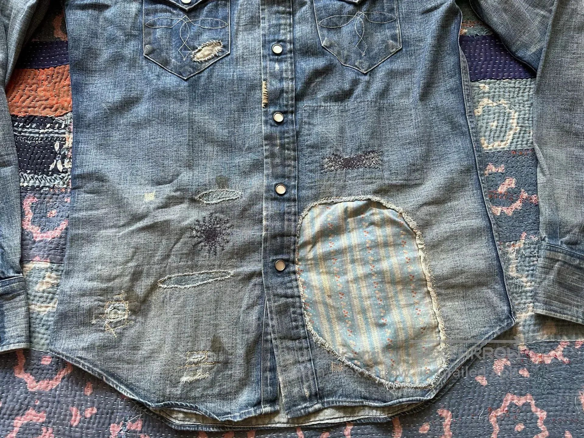 RRL Ralph Lauren vintage ralph lauren denim patched shirt. Size US S / EU 44-46 / 1 - 4 Thumbnail