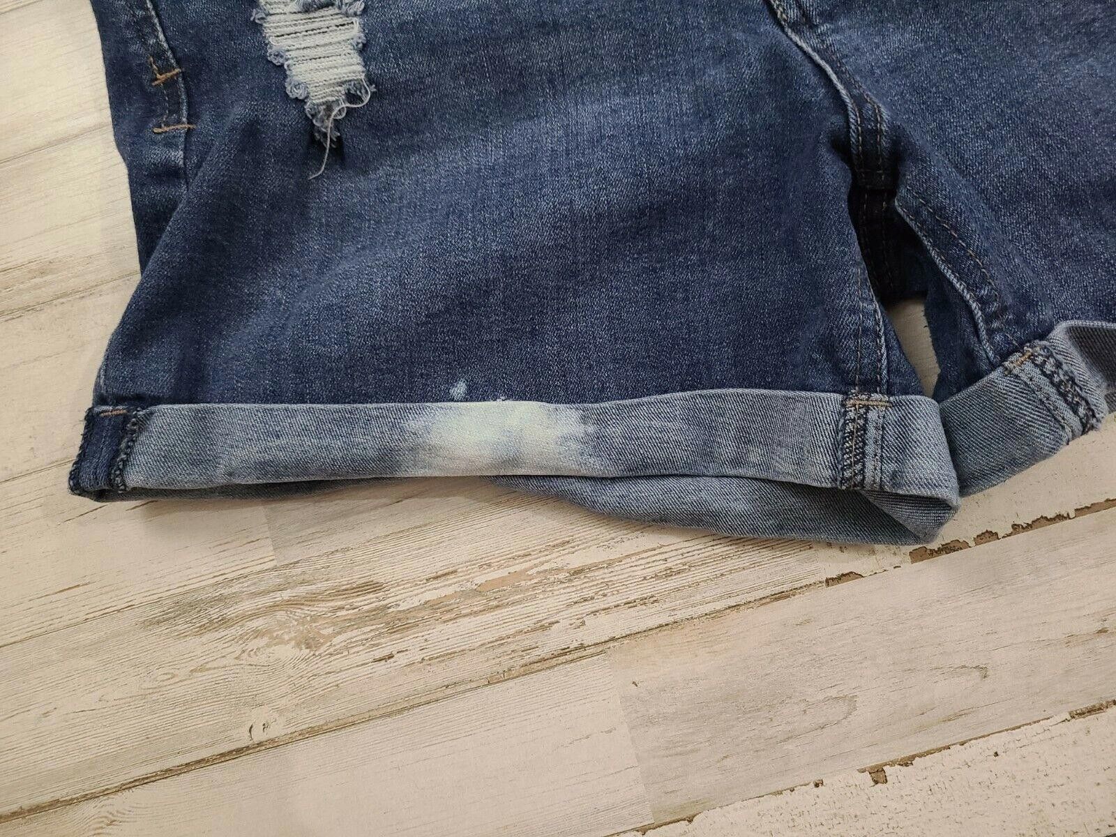 Designer Refuge Jean Shorts 10 Distressed Stretch Denim Size 32" / US 10 / IT 46 - 2 Thumbnail