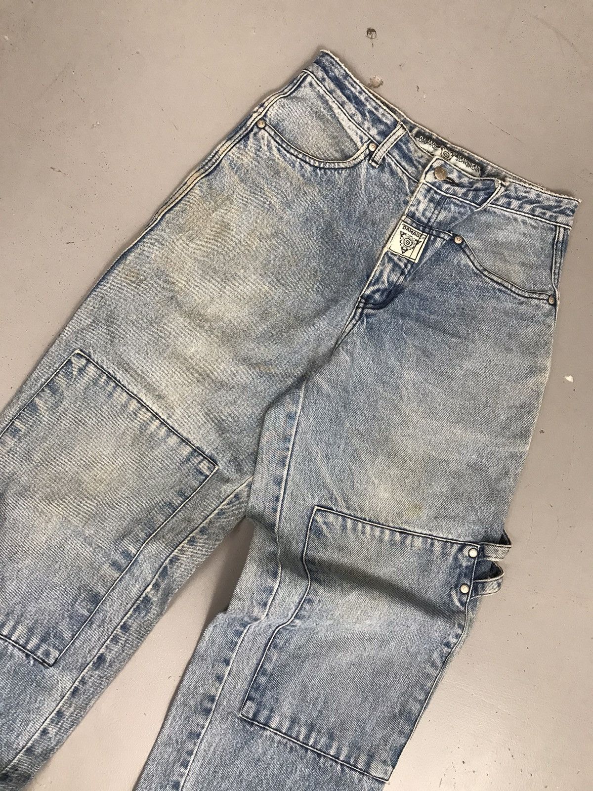 Vintage OLD MONEY DAMAGE DOUBLE KNEE DENIM Size US 30 / EU 46 - 3 Thumbnail
