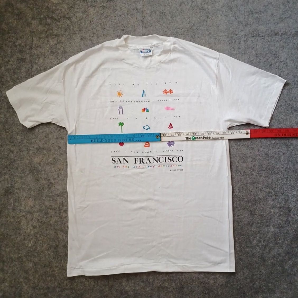 Hanes VINTAGE Hanes Beefy-T San Francisco Shirt XL White USA Mens 80s Retro Crew Neck Short Sleeve Cotton Knit Logo 100% Cotton Size US XL / EU 56 / 4 - 5 Thumbnail