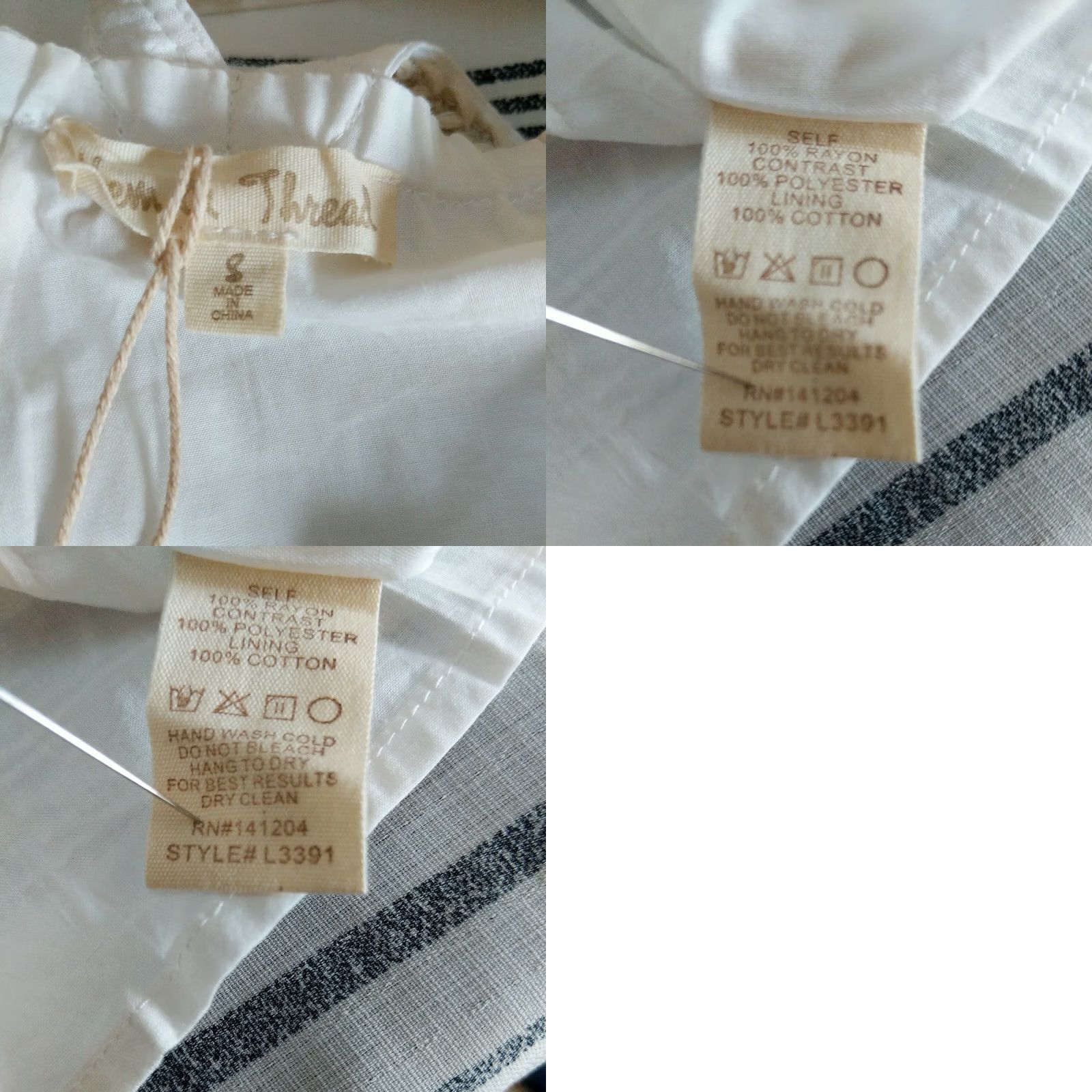Anthropologie Anthropologie Hem & Thread Striped Sundress Sz S Strappy Racerback Sleeveless Daywear, White, Casual, Summer, Women, Regular Size S / US 4 / IT 40 - 8 Thumbnail