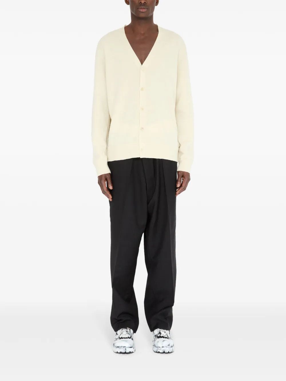 Maison Margiela o1w1db10526 Wool Cardigan in Ecru Size US L / EU 52-54 / 3 - 2 Thumbnail