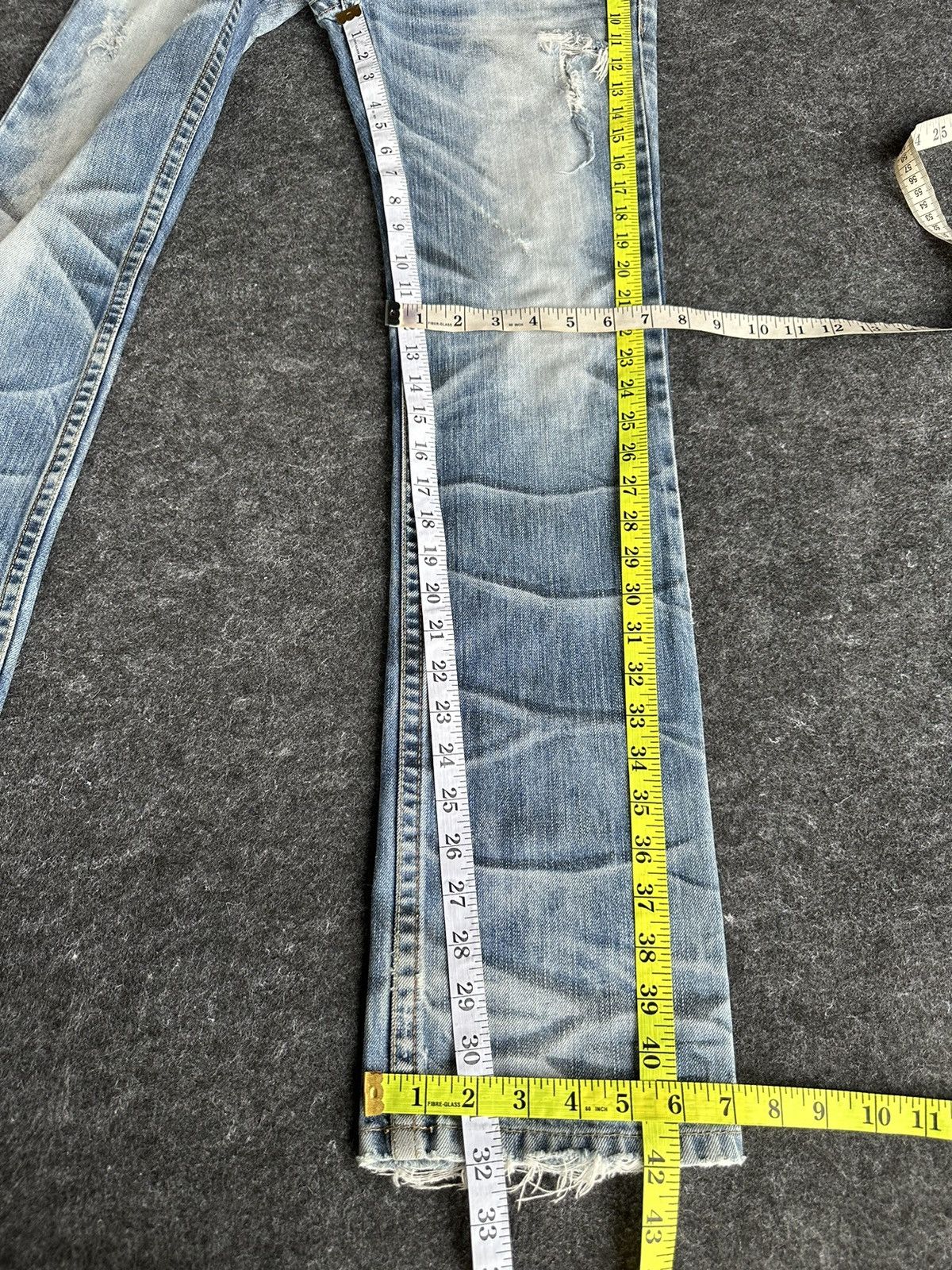 14th Addiction × Hysteric Glamour × If Six Was Nine Pasta Denim Nice Faded Distressed Denim D487 Size US 30 / EU 46 - 13 Thumbnail