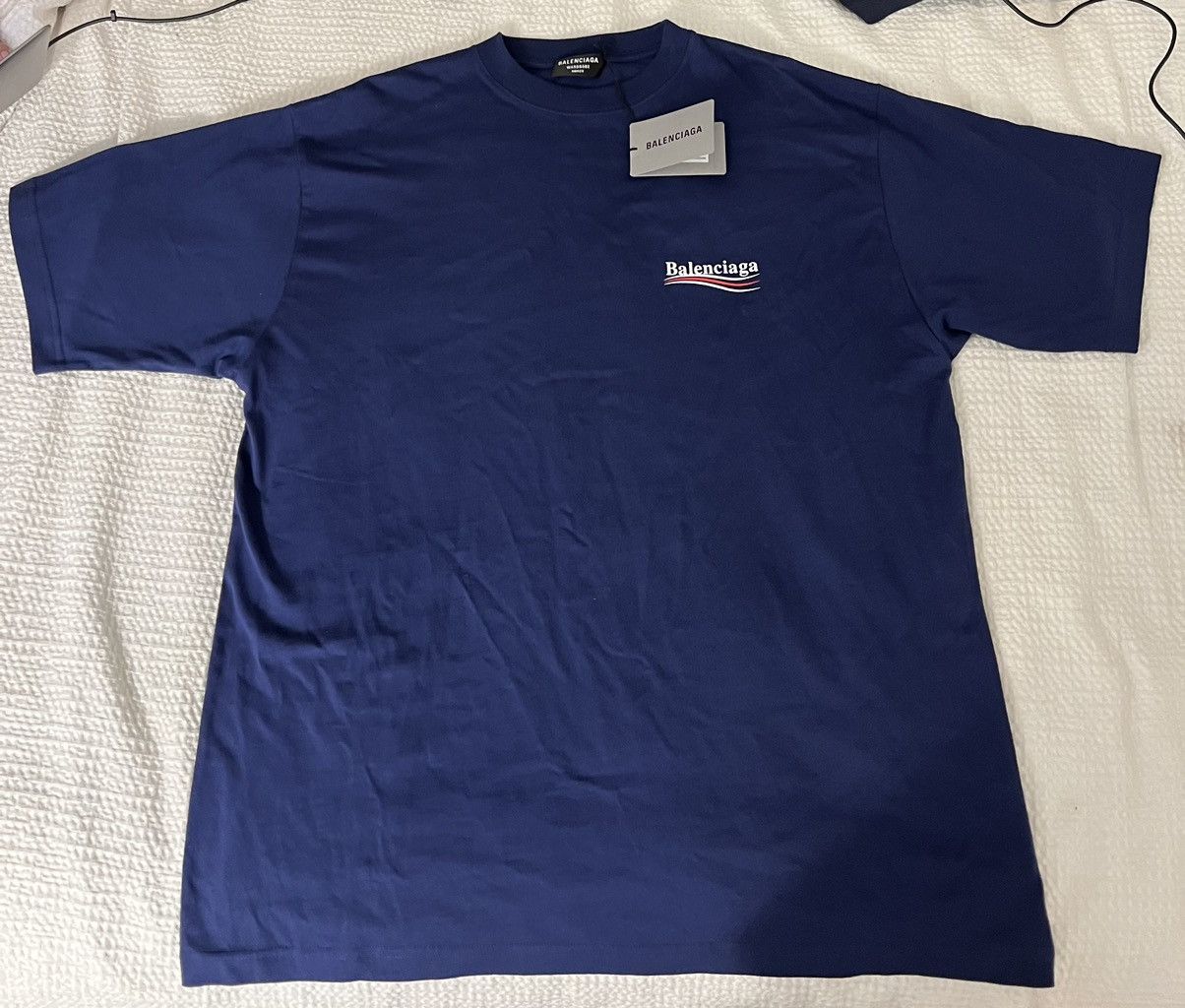Balenciaga Political Campaign Oversized Logo-Print Cotton T-Shirt Size US L / EU 52-54 / 3 - 1 Thumbnail