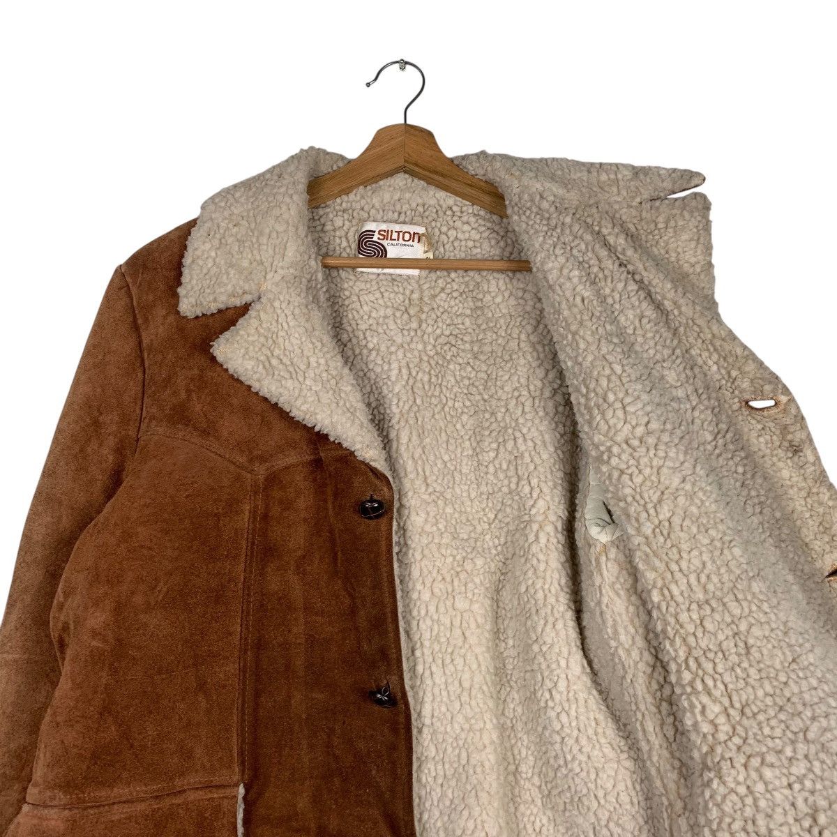 Other Vintage Silton Shearling Suede Leather Jacket Size US L / EU 52-54 / 3 - 10 Thumbnail