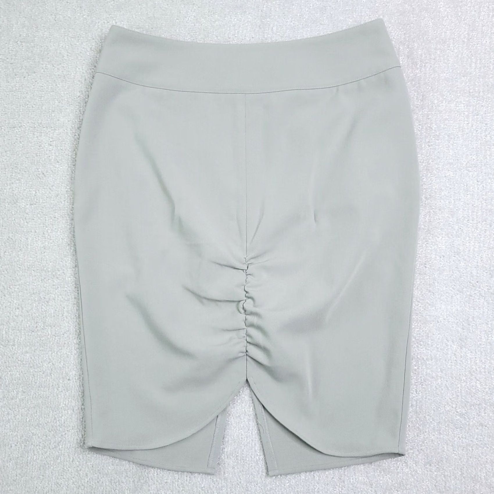 Vintage Body by Victoria Skirt Women's 4 Gray Cinched Front Slit Back Zip Short Mini 90s Women's Skirt Size 27" / US 4 / IT 40 - 2 Thumbnail