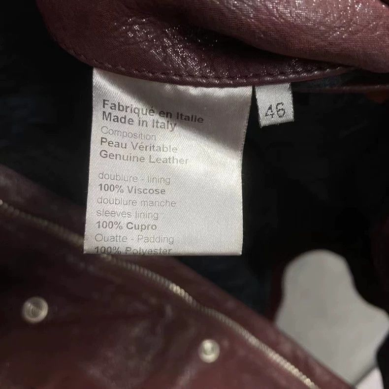 Dior Size 46 Classic burgundy irregularly divided zipper leathe Size US S / EU 44-46 / 1 - 6 Thumbnail