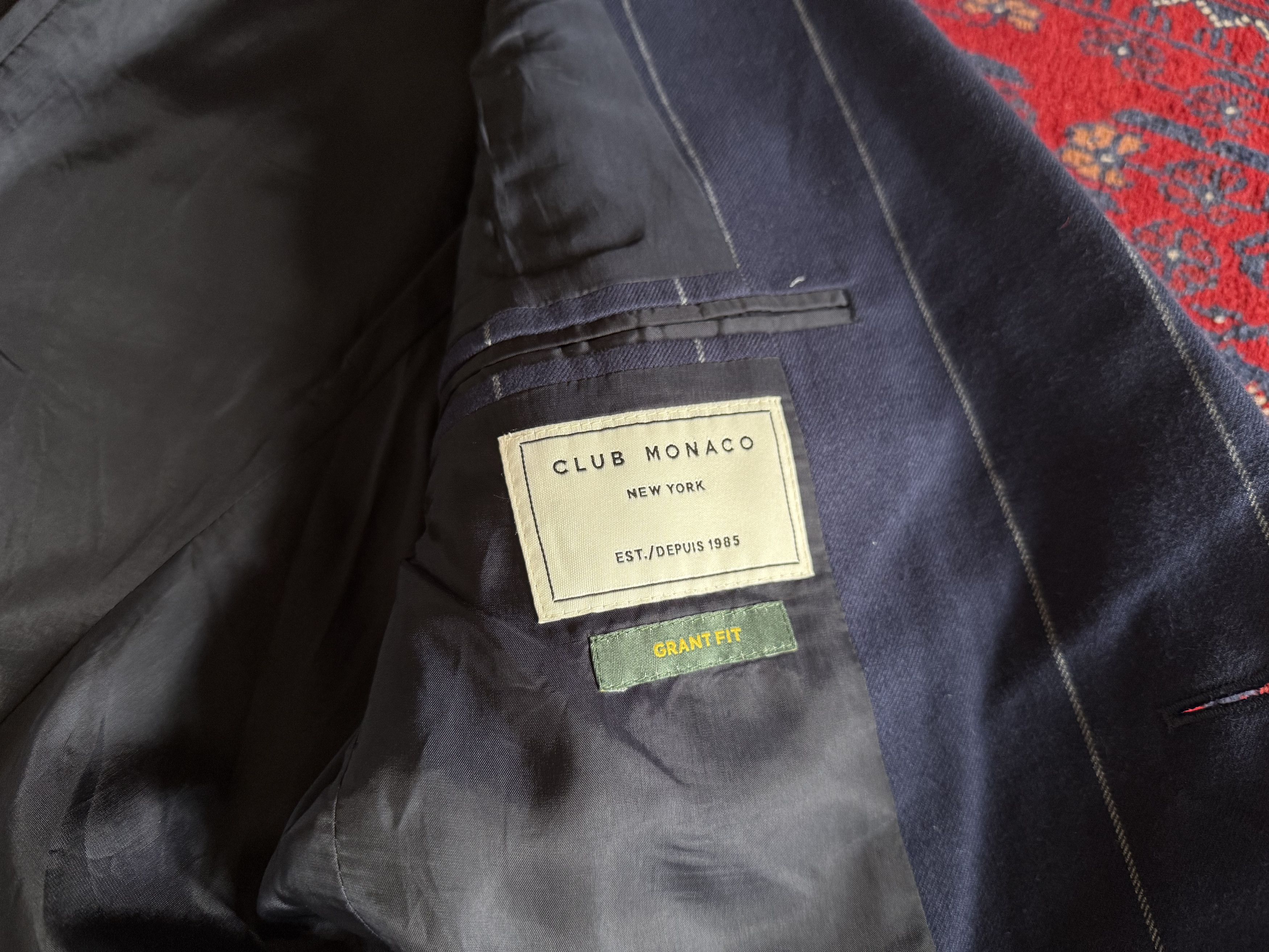 Club Monaco Club Monaco Grant Chalk Stripe Navy Blazer Size 38S - 4 Thumbnail