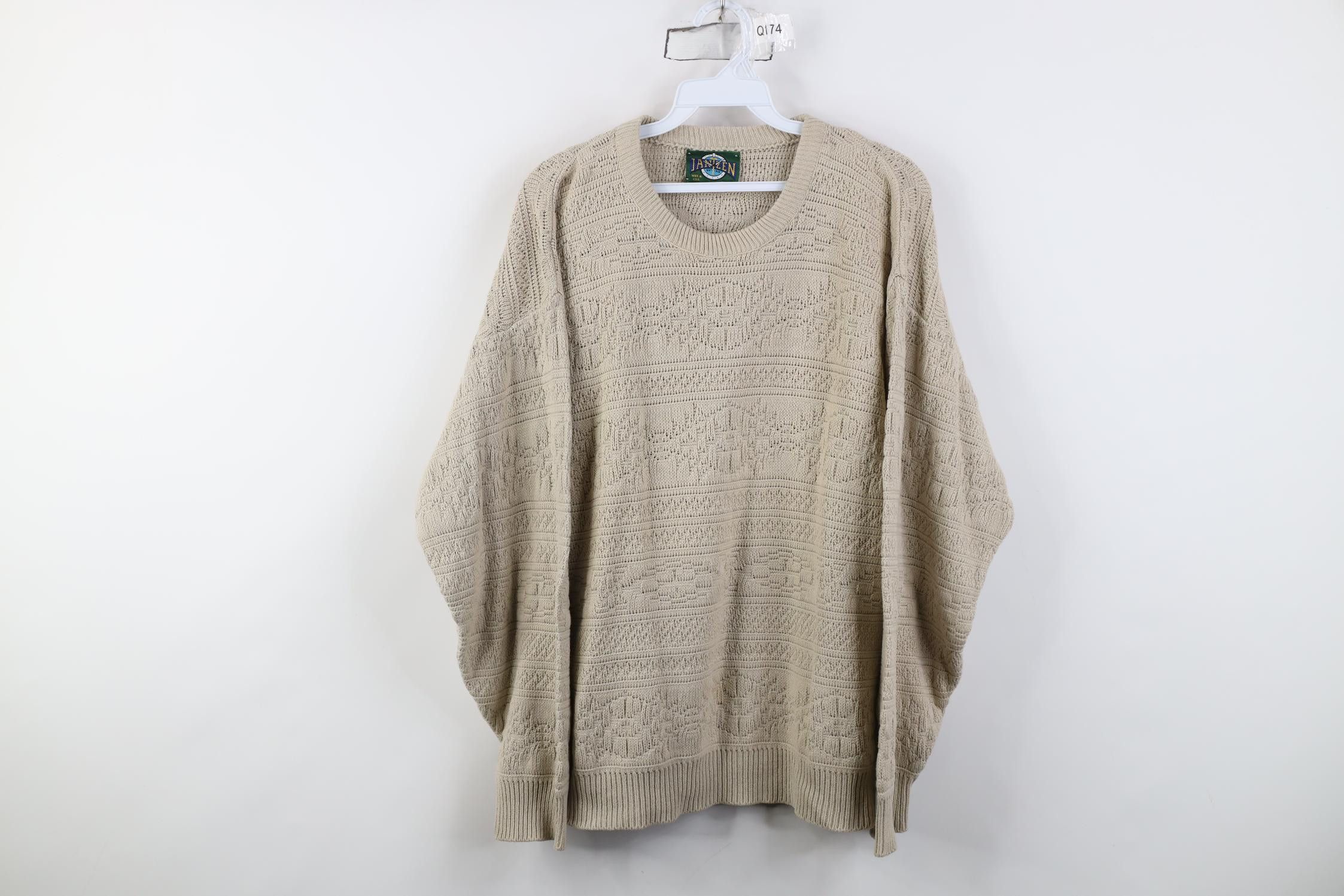 Vintage Vintage 90s Streetwear Cotton Geometric Knit Sweater USA Size US M / EU 48-50 / 2 - 1 Thumbnail