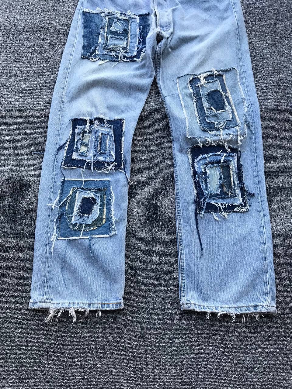 Levi's × Vintage Vintage 1993 Levis 501 distressed patchwork jean W34x29.5" Size US 33 - 3 Thumbnail