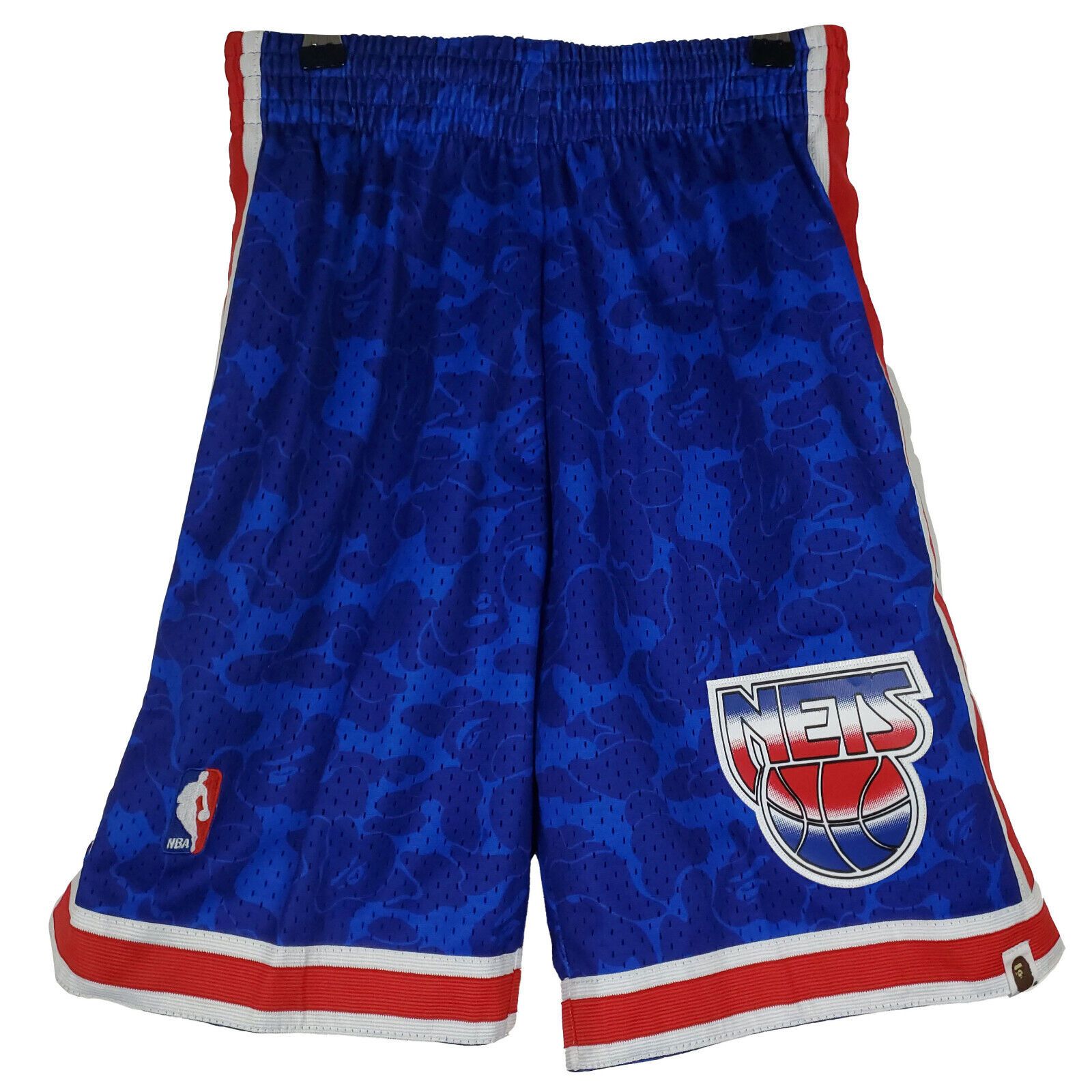 image of Bape X Mitchell & Ness New Jersey Nets Shorts in Blue, Men's (Size 30)