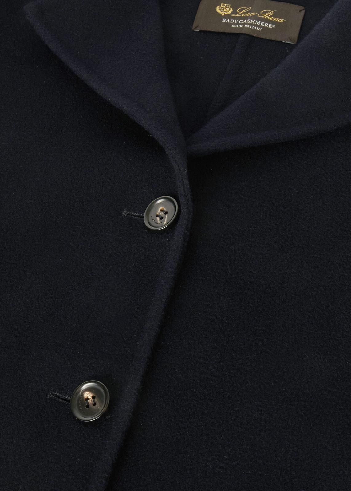 Loro Piana o1srvl11e0725 FAO3274 Baby Cashmere Coat in Navy Blue Size L / US 10 / IT 46 - 7 Thumbnail