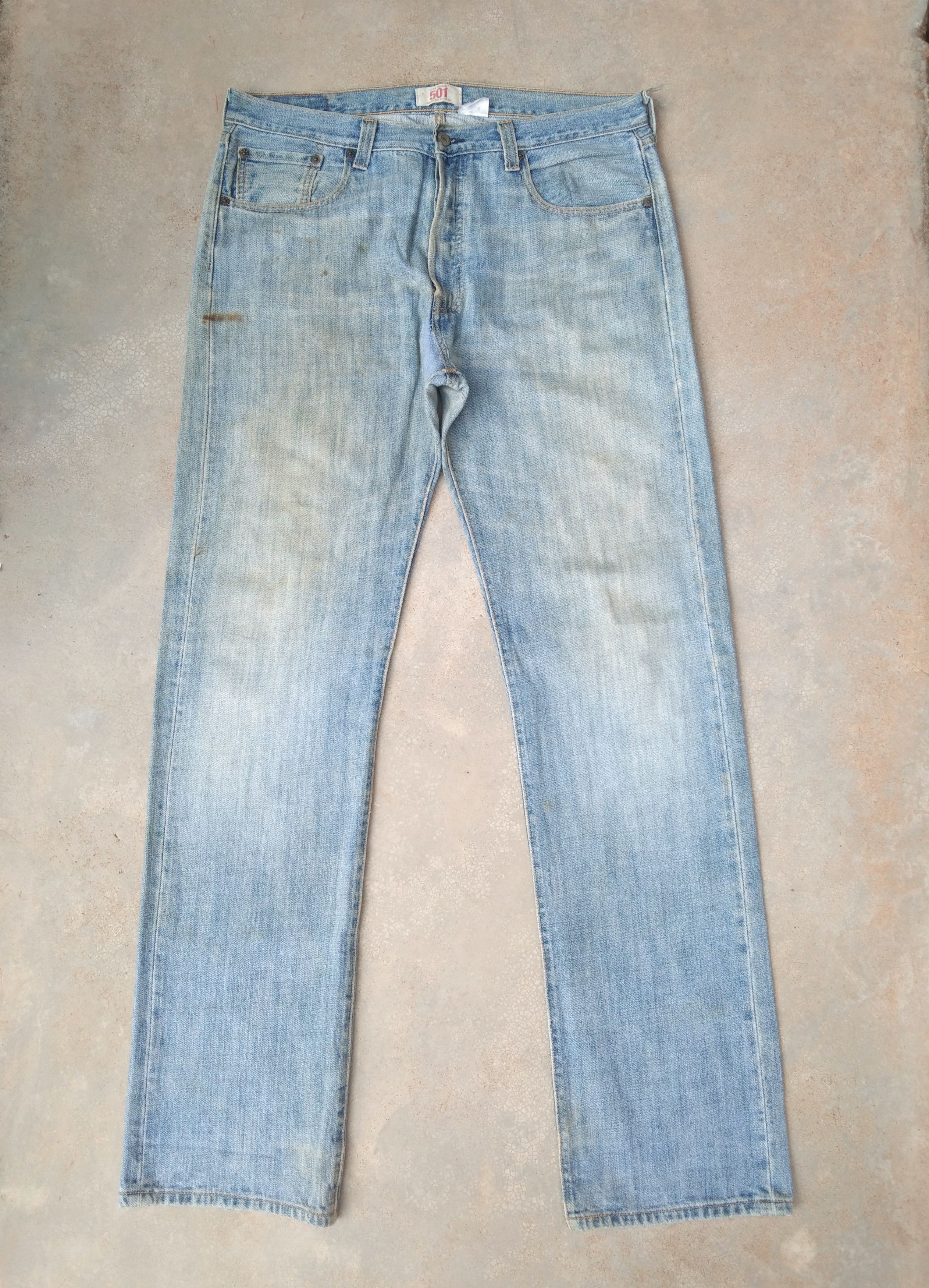 Levi's Vintage Levi's 501 Straight Leg Dirty Distressed Jeans 34x36 Size US 34 / EU 50 - 1 Thumbnail