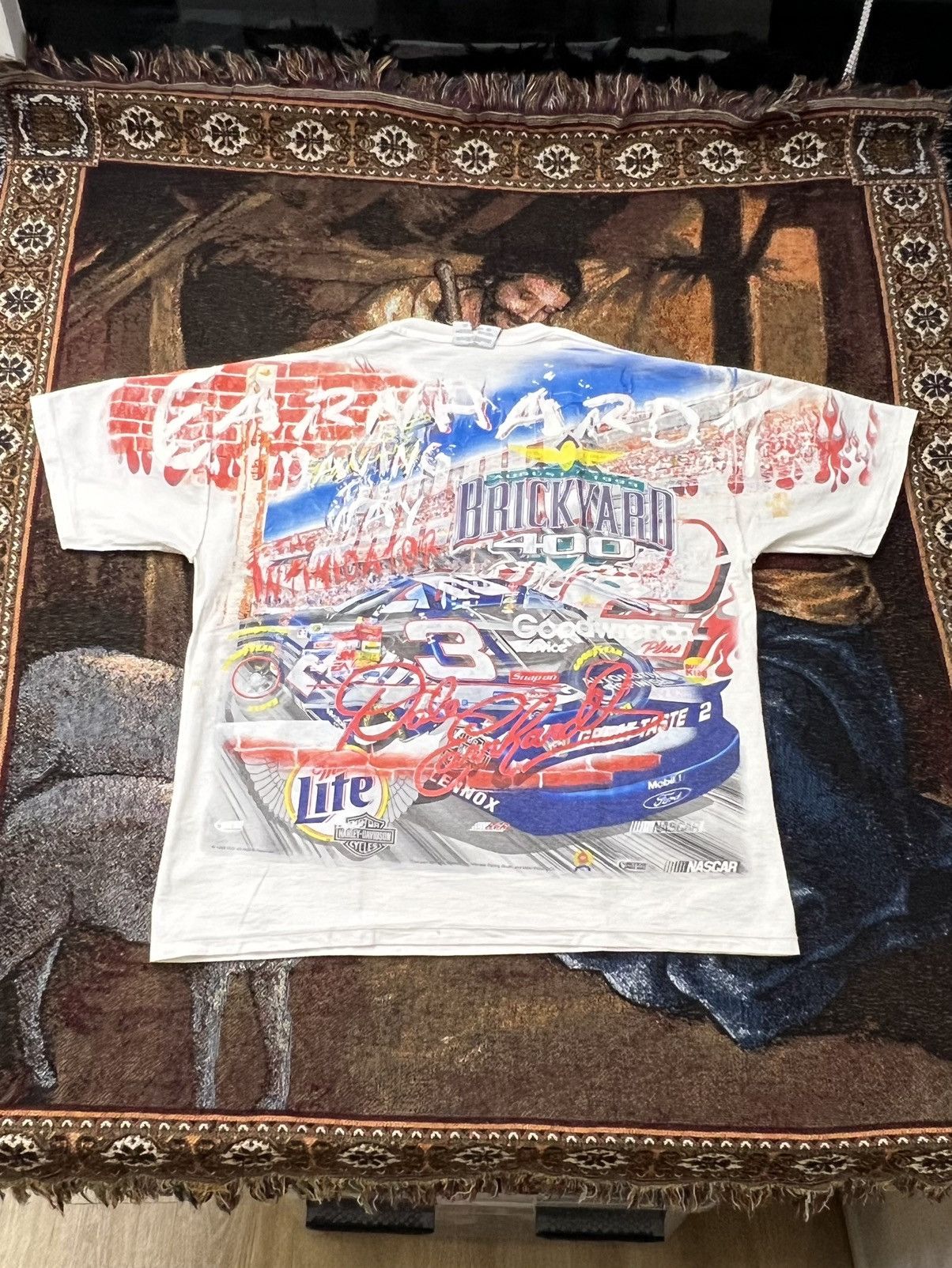 NASCAR Rare Misprint Vintage NASCAR Rusty Wallace Harley AOP Tee Size US L / EU 52-54 / 3 - 5 Thumbnail