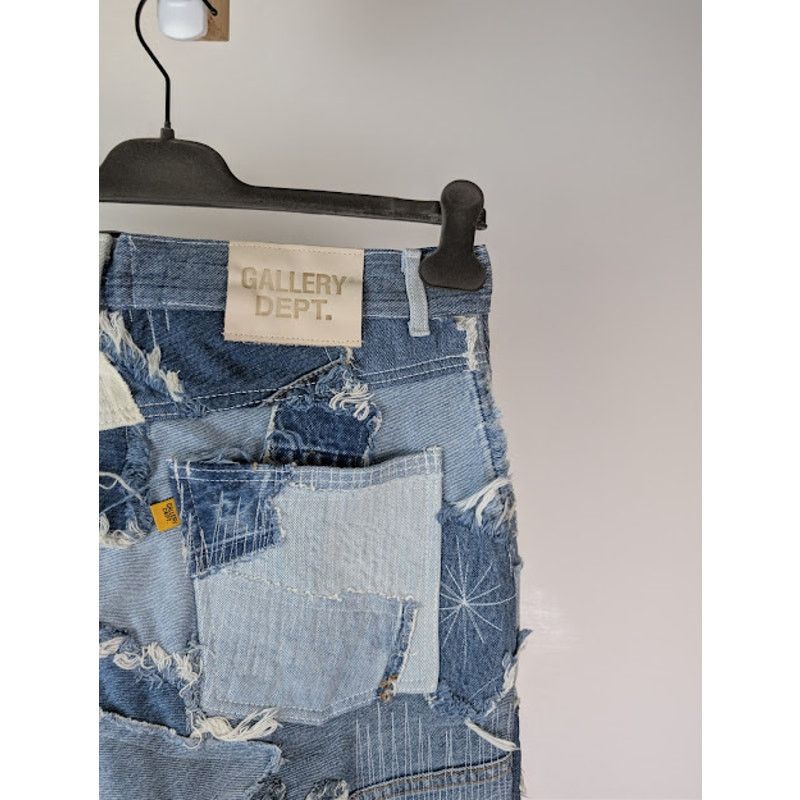 Gallery Dept. o1rshd1 Logan Distressed Patchwork Denim Jeans in Indigo Size US 32 / EU 48 - 14 Thumbnail