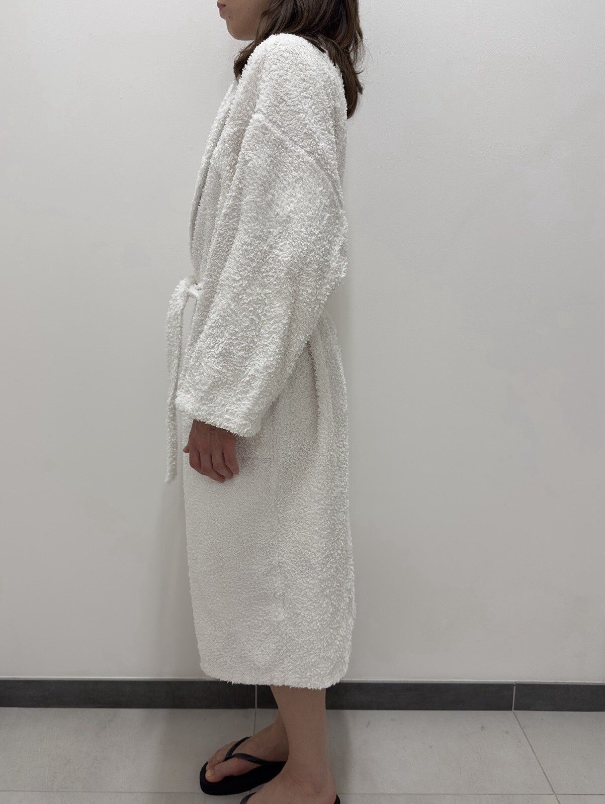 Yves Saint Laurent YSL Yves Saint Laurent White Cotton Robe Embroidered Logo Size M / US 6-8 / IT 42-44 - 8 Thumbnail