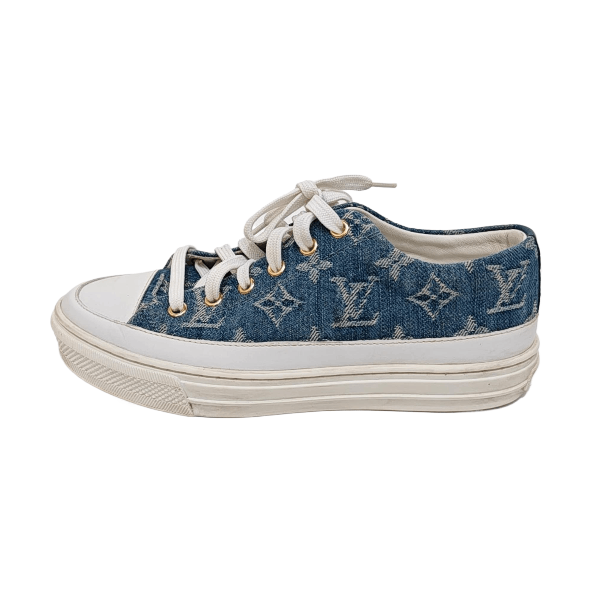 Louis Vuitton Louis Vuitton Monogram Denim Low-Top Sneakers Size 36.5 Size US 6.5 / IT 36.5 - 1 Thumbnail