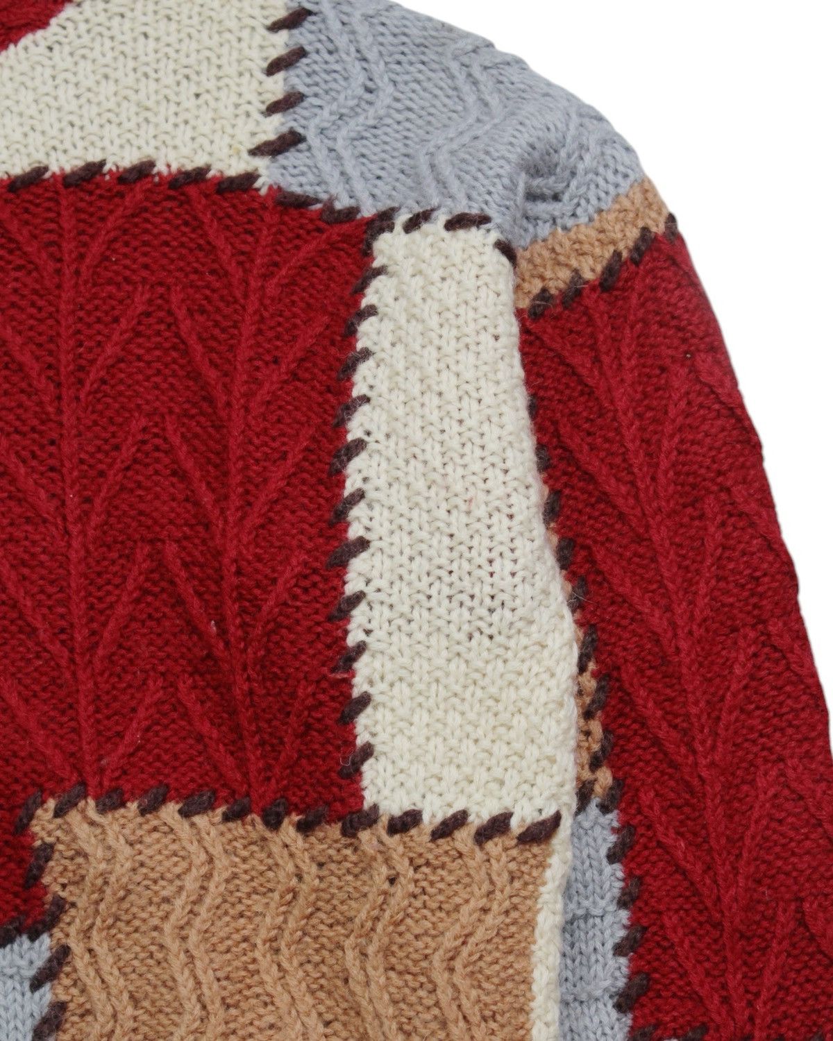 Japanese Brand 2000S NAIGAI PATCHWORK KNITWEAR Size US M / EU 48-50 / 2 - 4 Thumbnail