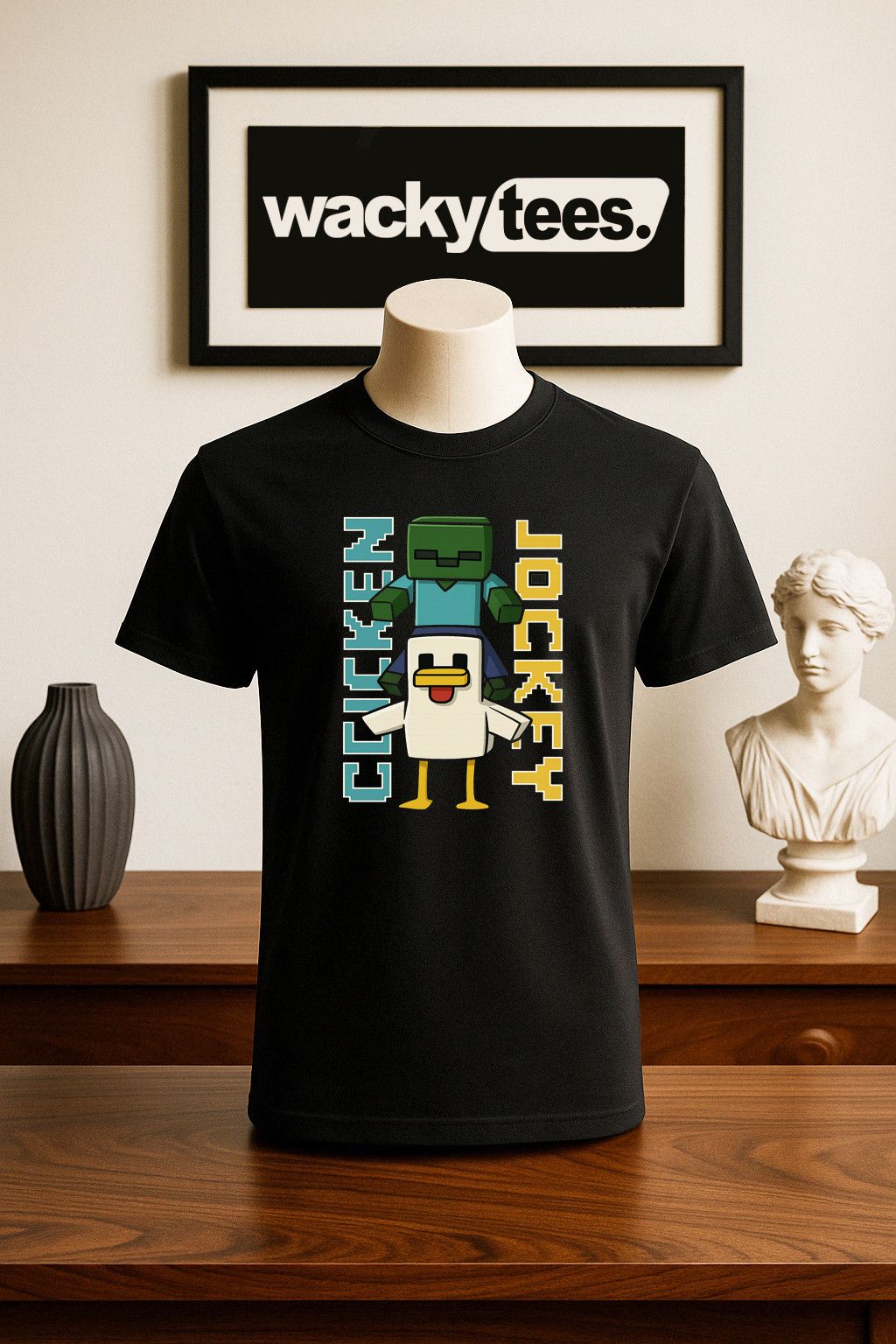 Other Chicken Jockey Funny Lover Video Gamer Graphic Tee Shirt Size US S / EU 44-46 / 1 - 1 Thumbnail