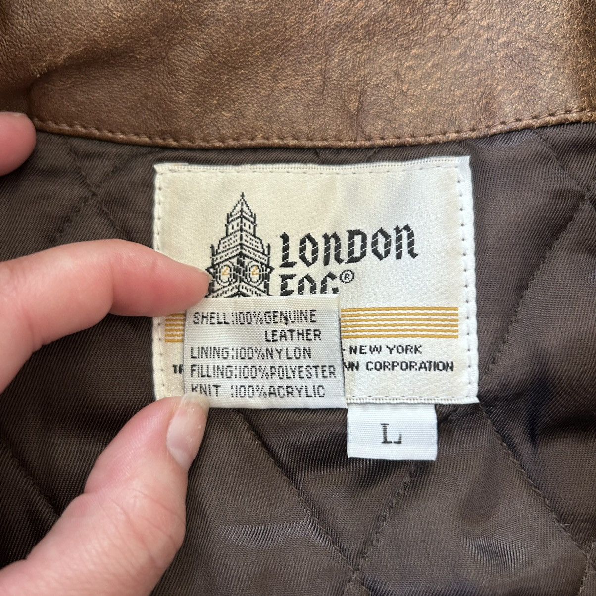 London Fog London Fog Leather Bomber Aviator Jacket Size US L / EU 52-54 / 3 - 7 Thumbnail