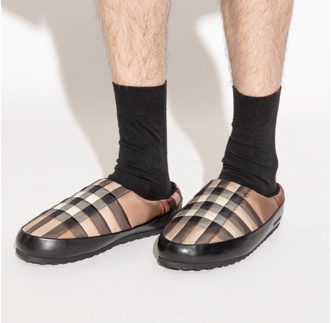 Burberry BURBERRY SLIPPERS AND CLOGS MEN FABRIC BROWN BIRCH Size US 8.5 / EU 41-42 - 1 Thumbnail