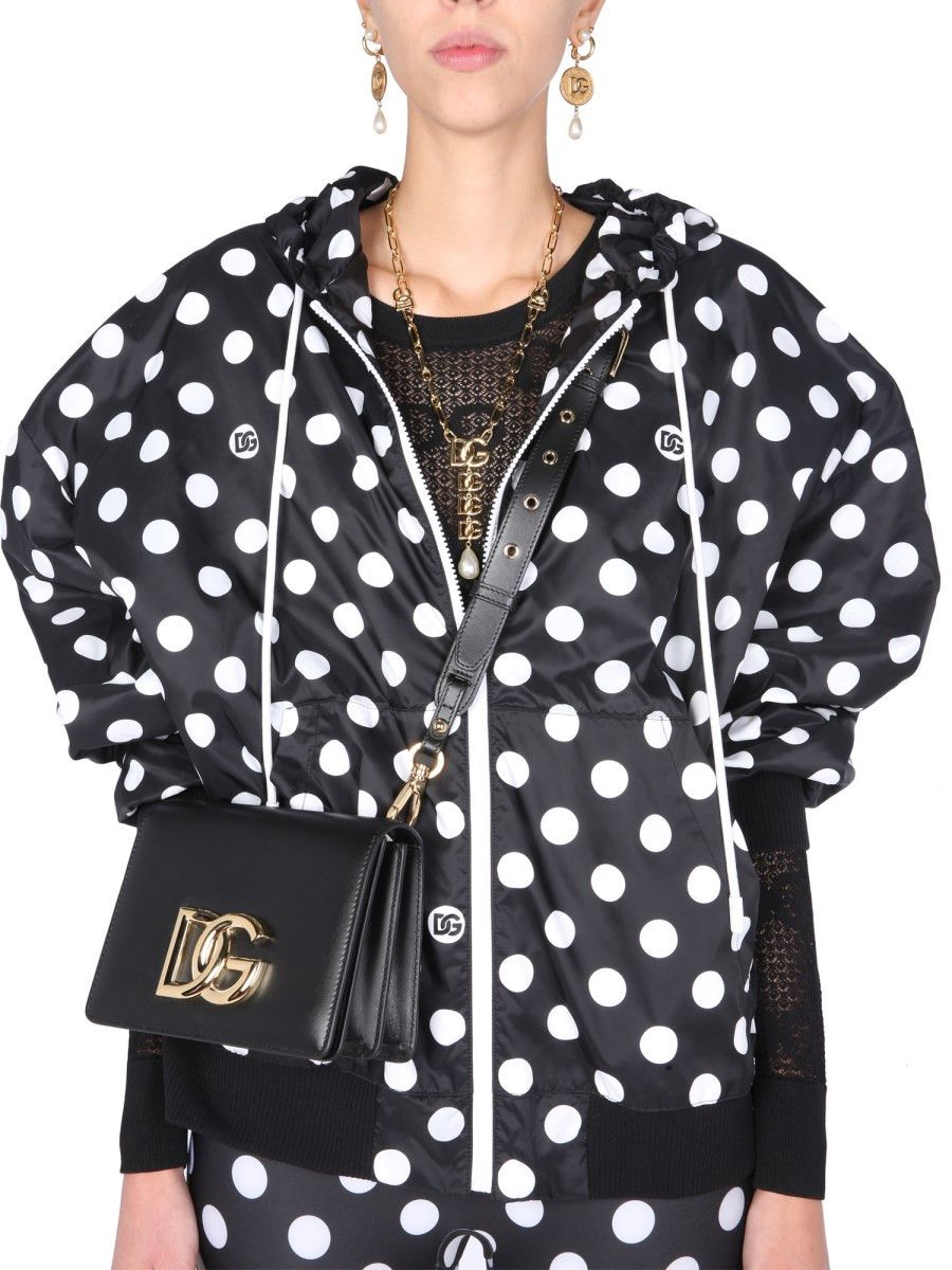 Dolce & Gabbana o1y0825 Hooded Bomber Jacket in Black/White Size XS / US 0-2 / IT 36-38 - 2 Thumbnail