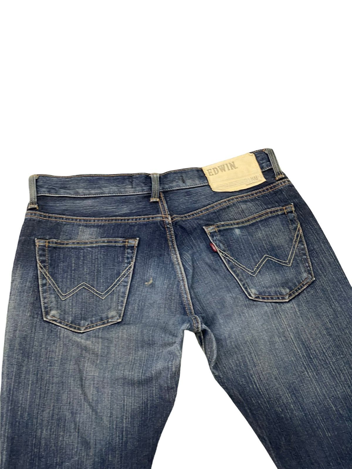 Japanese Brand Flare Jeans Edwin Japan Thrashed Distress Boot Cut 6🟦2 Size US 34 / EU 50 - 19 Thumbnail