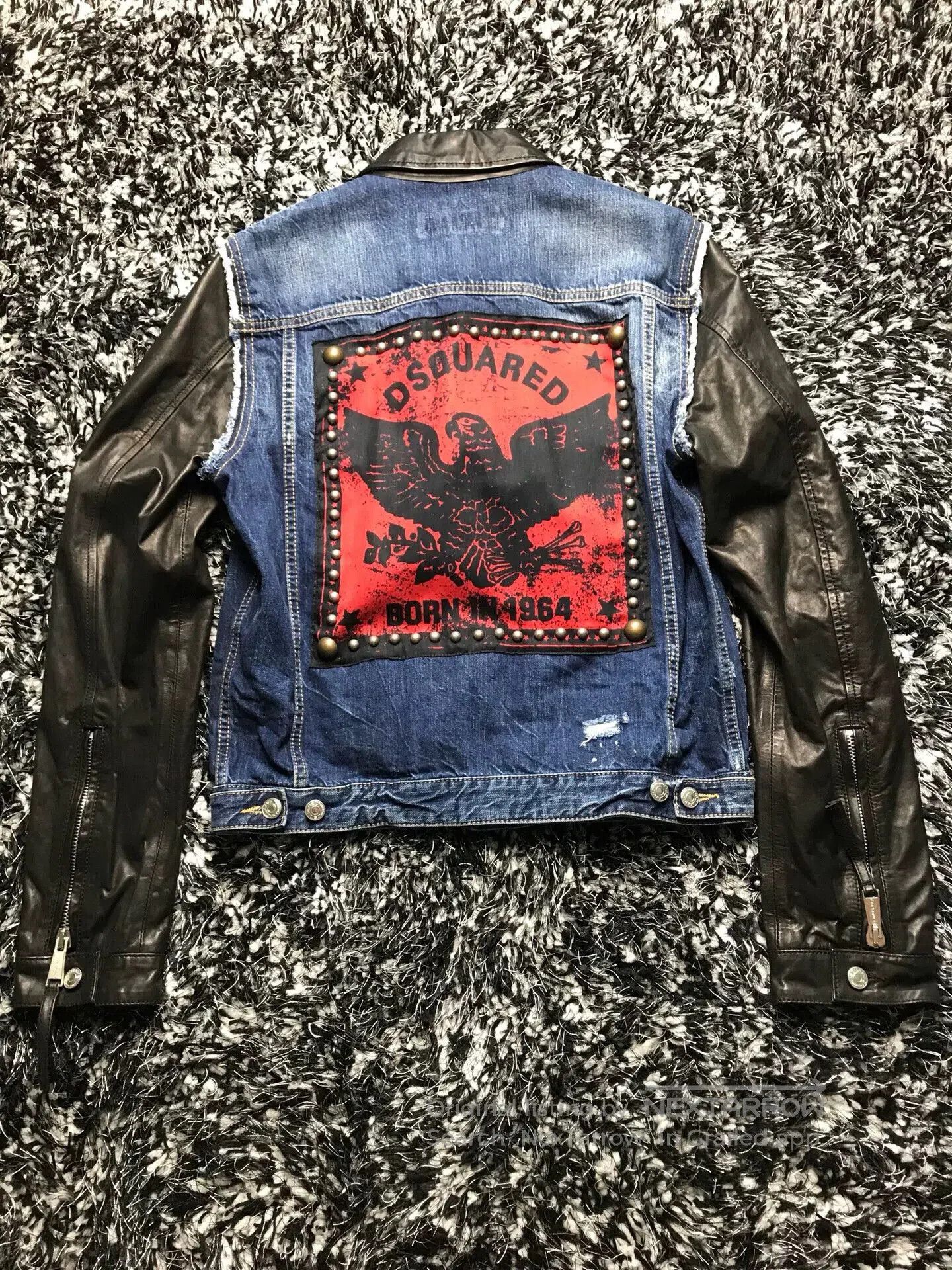 Dsquared2 dsquared2 leather sleeve denim jacket. Size US L / EU 52-54 / 3 - 2 Thumbnail