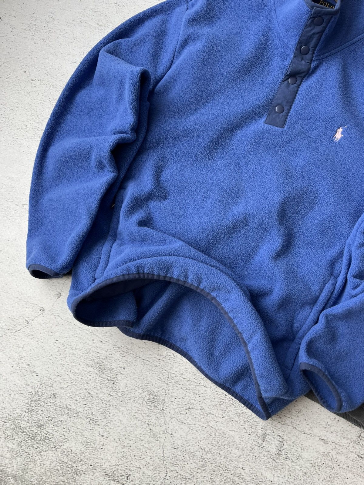 Polo Ralph Lauren 💙 Ralph Lauren Blue Fleece Pullover Pockets M Rare Size US M / EU 48-50 / 2 - 4 Thumbnail