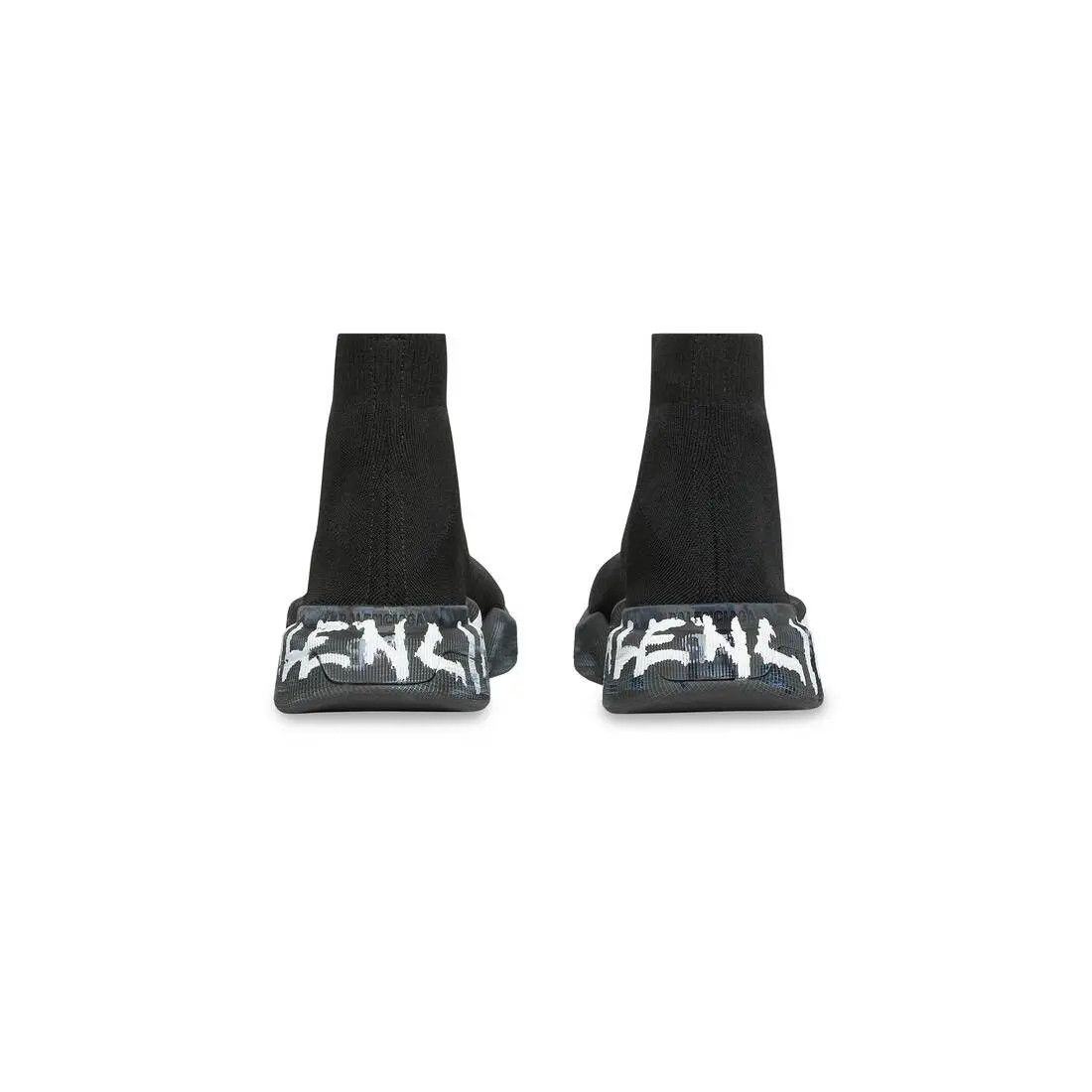 Balenciaga o1tr1nto0525 Speed2.0 Graffiti Recycled Knit Sneakers Black Size US 10 / EU 43 - 5 Thumbnail