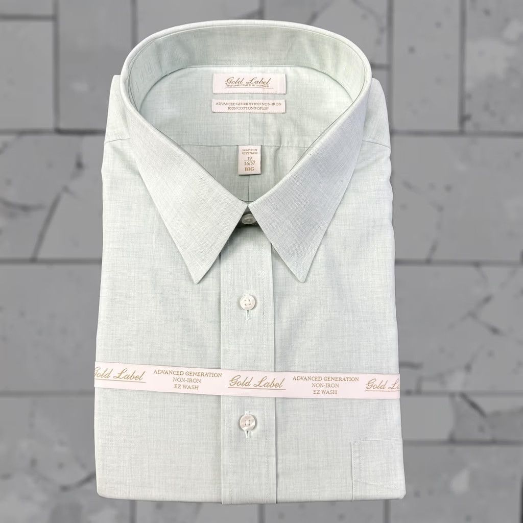 Roundtree & Yorke Roundtree & Yorke Gold Label Shirt Mens 19 Big & Tall Green Non-Iron Long Sleeve Dress Shirt Size US XXL / EU 58 / 5 - 1 Thumbnail
