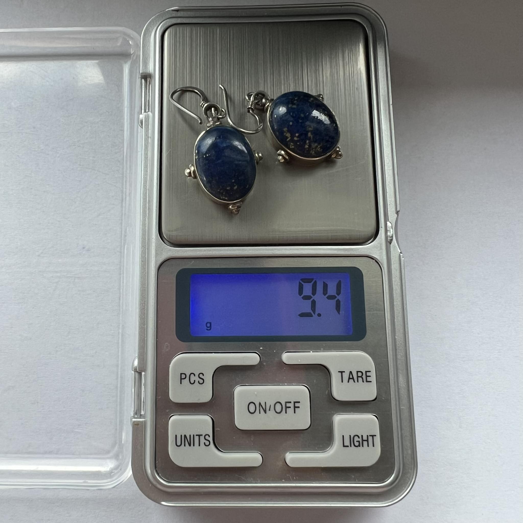 Sterling Silver Vintage Sterling Silver 925 Jewelry Earrings Lapis Lazuli Size ONE SIZE - 4 Thumbnail
