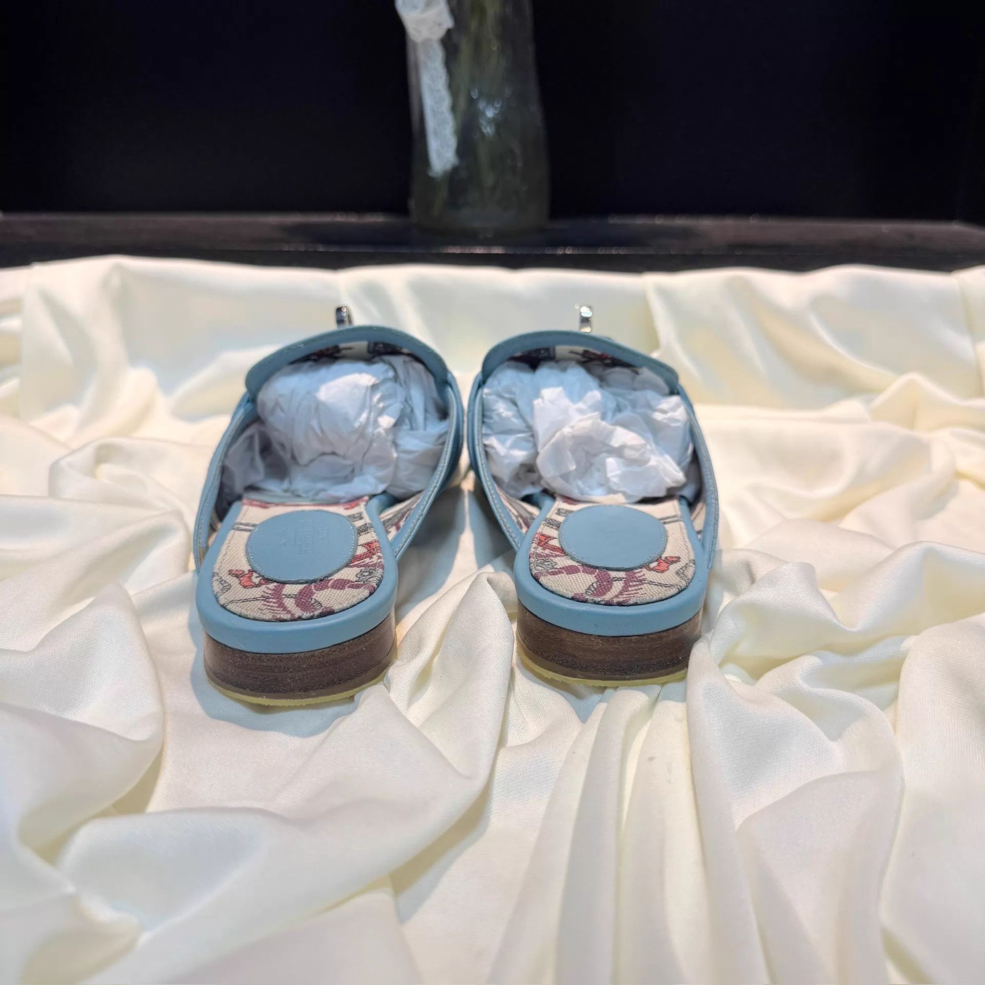 Hermes Hermes Light Blue Kelly Mule 36.5 95 New Silver Buckle Size US 6 / IT 36 - 3 Thumbnail