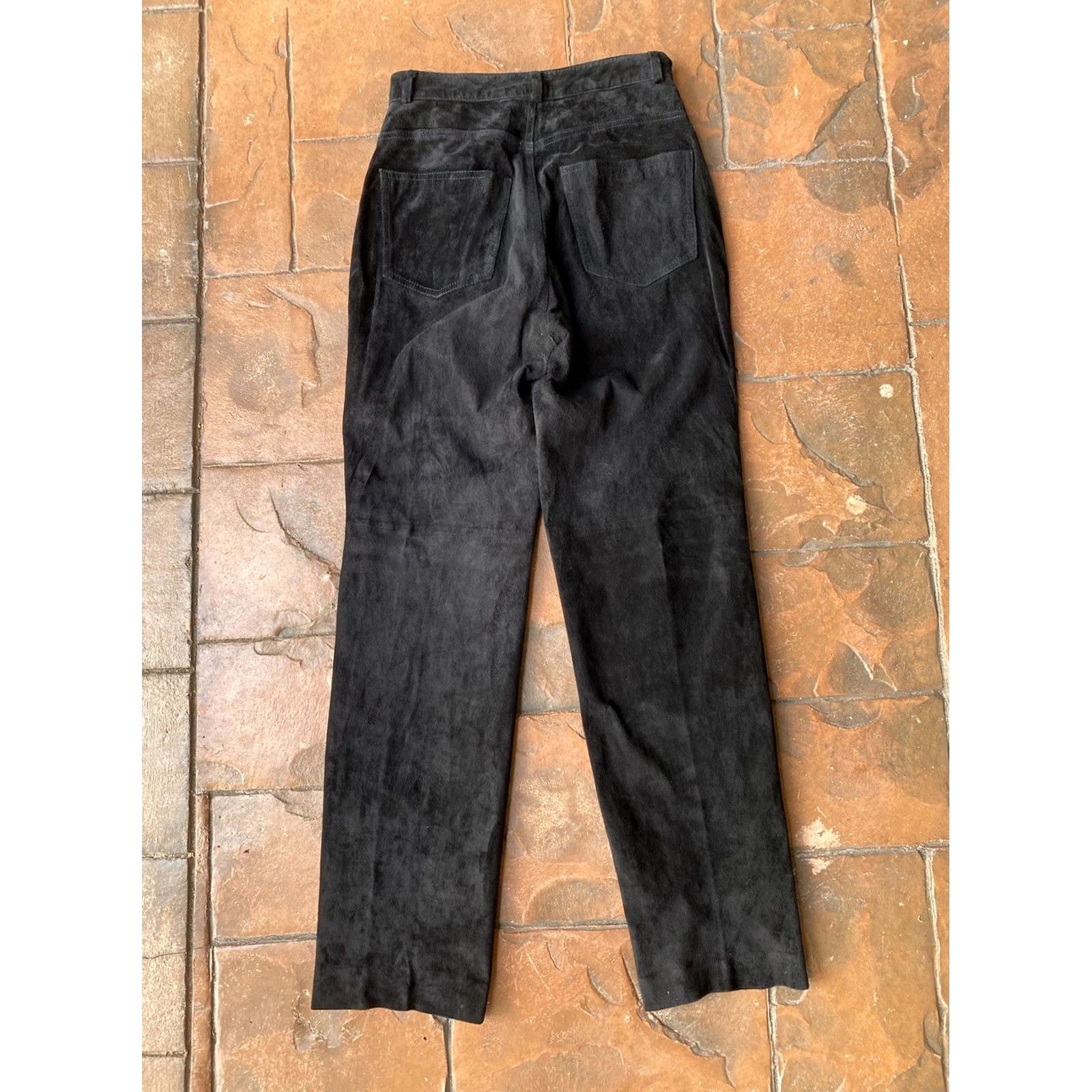 Vintage VINTAGE Michael Hoban North Beach Suede Leather Pants Womens 7/8 Black Leather Zipper Beach Hip 32 Inseam Girls? Size 28" / US 6 / IT 42 - 4 Thumbnail