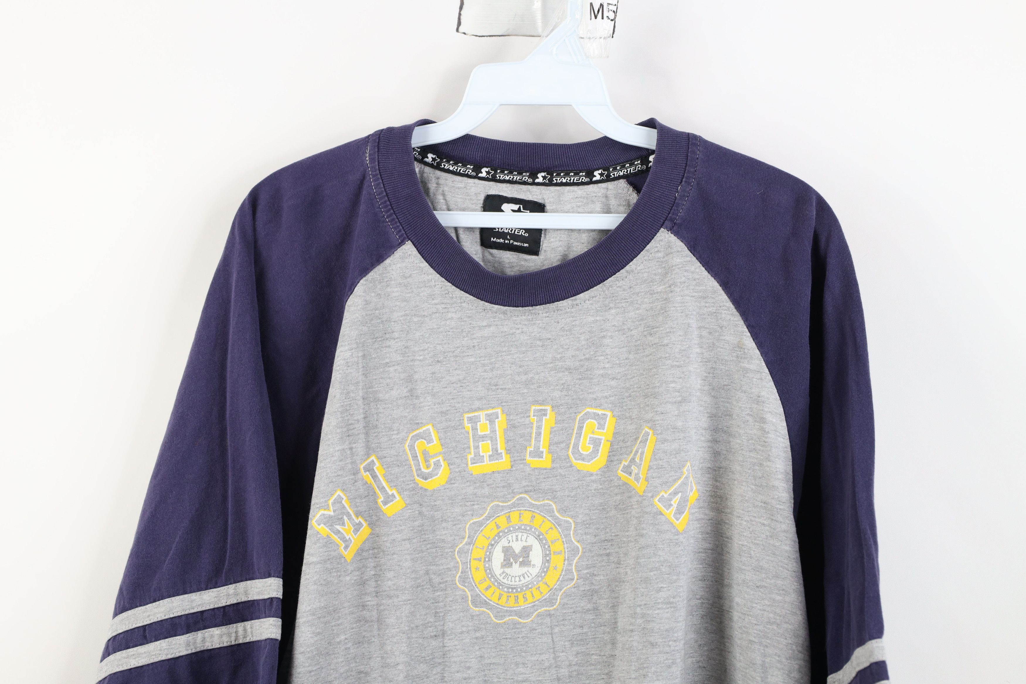 Starter Vintage 90s Starter University of Michigan Baggy T-Shirt Size US L / EU 52-54 / 3 - 2 Thumbnail