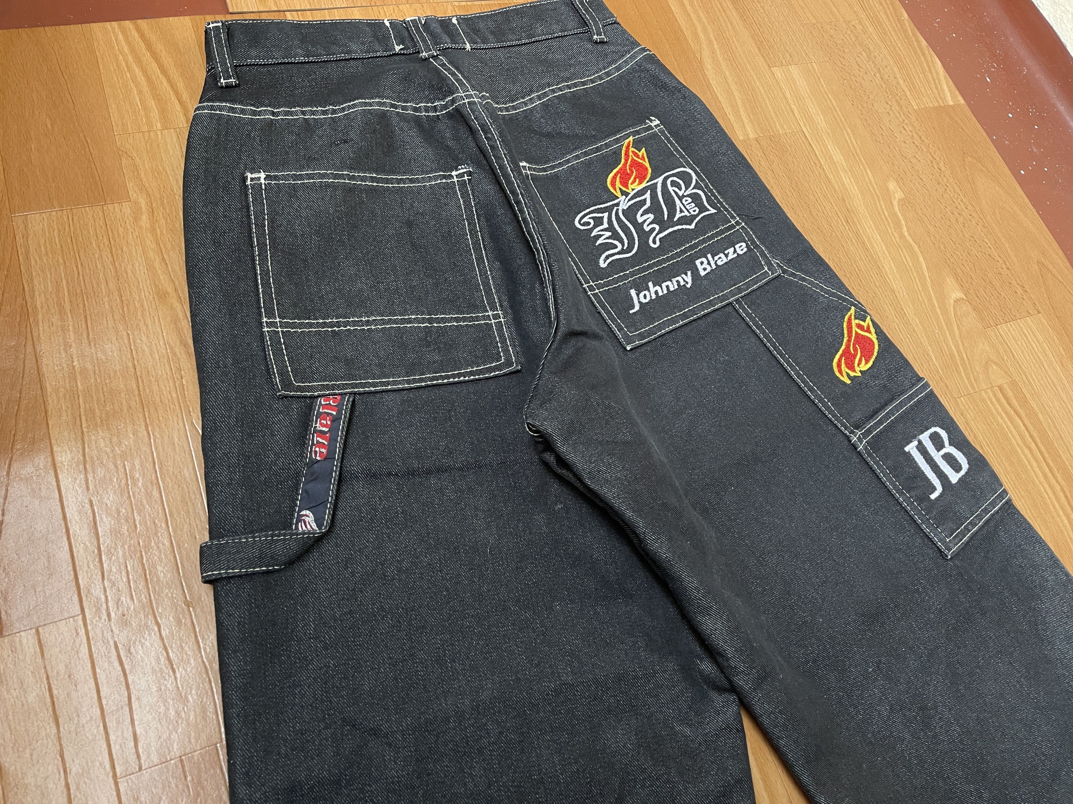 Wu-Tang Clan Johnny Blaze jeans shiny metallic silver baggy Wu Wear 26 Size US 26 / EU 42 - 3 Thumbnail