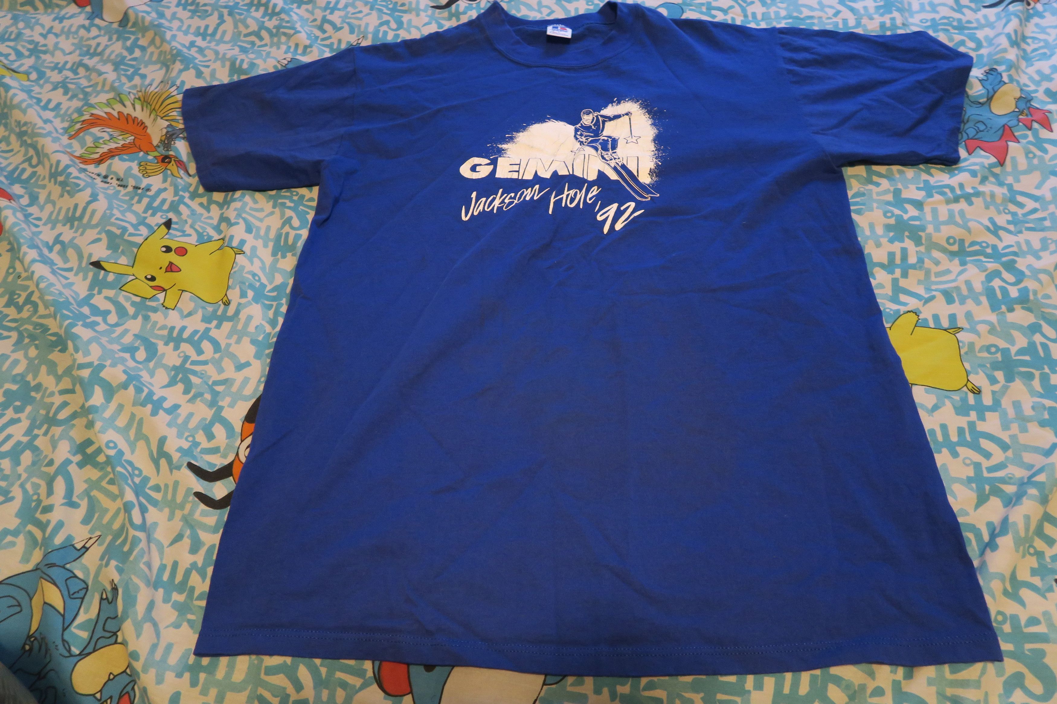 Russell Athletic × Vintage VTG 90s Jackson Hole 1992 Wyoming Gemini Ski Tee Large Size US L / EU 52-54 / 3 - 1 Thumbnail