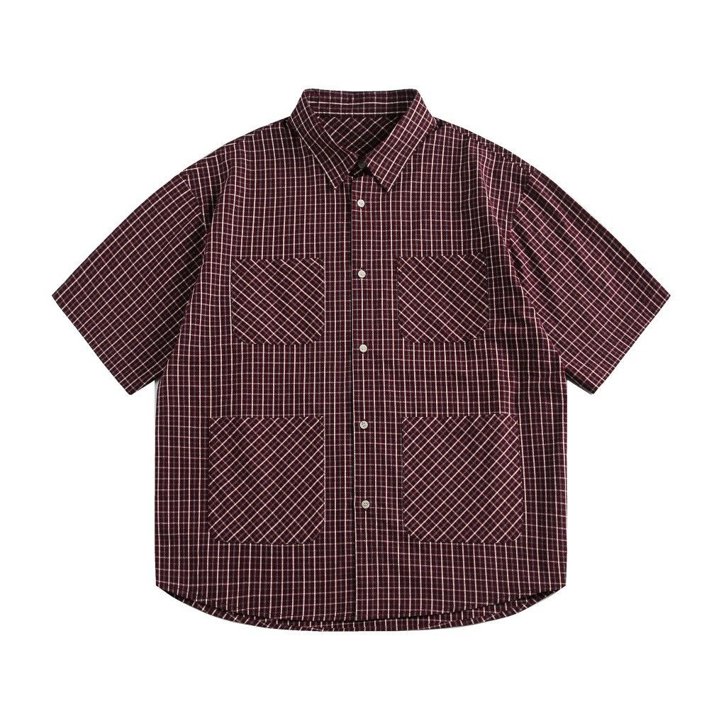 Japanese Brand × Vintage Men's Japanese style multi-pocket loose casual plaid shirt Size US M / EU 48-50 / 2 - 1 Thumbnail