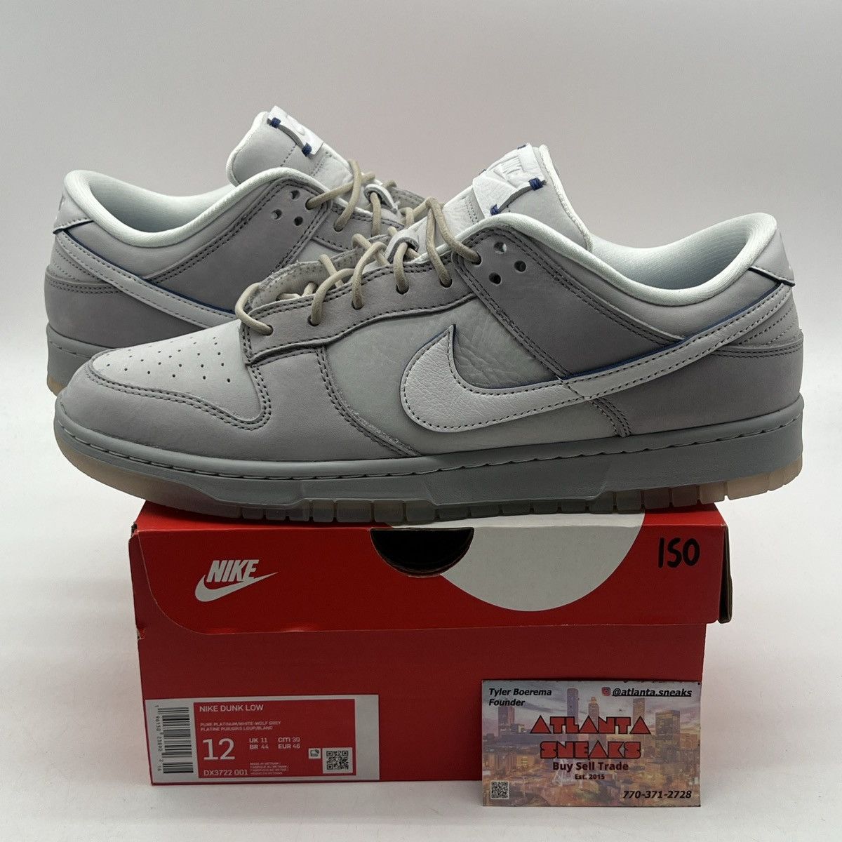 Nike Nike dunk low wolf grey pure platinum Size US 12 / EU 45 - 1 Thumbnail