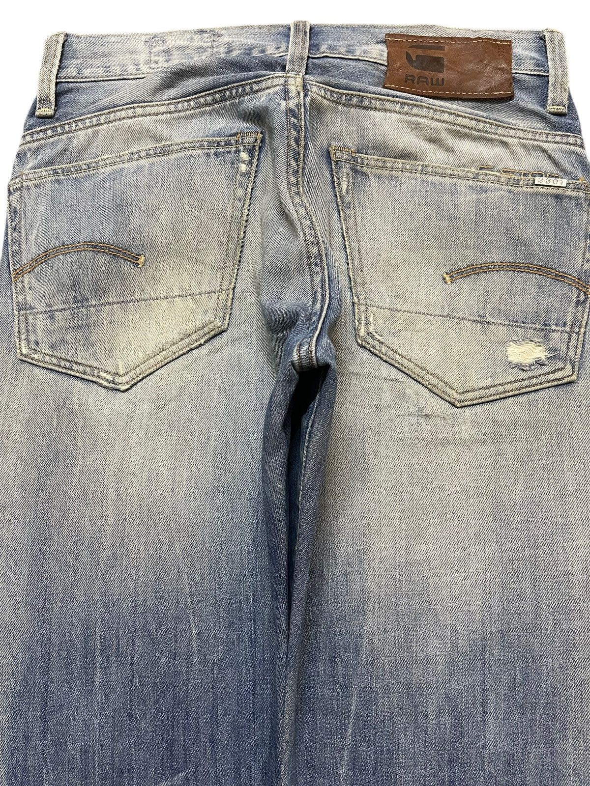 G-Star Vintage Gstar Raw Mud Faded Wash Whiskers Distressed Jeans Size US 30 / EU 46 - 5 Thumbnail