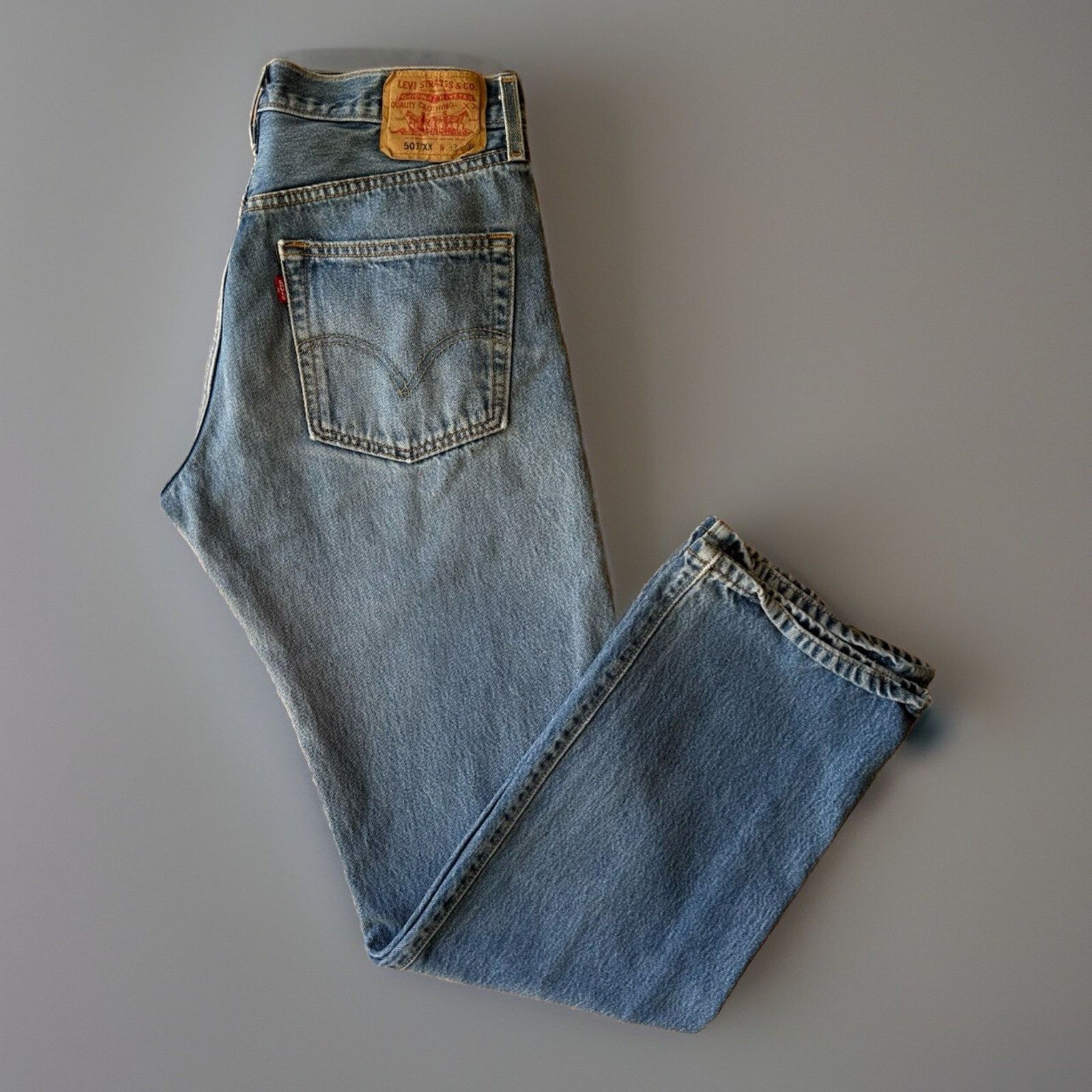 Vintage Levis 501 Jeans 32 Blue Straight Leg Denim