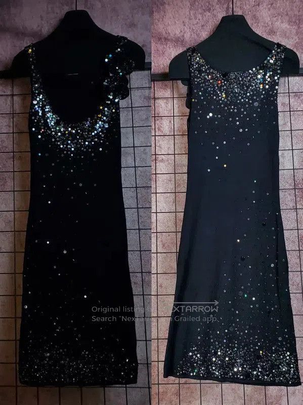 Moschino Moschino Elegant Black Sequin Embellished Dress . Size S / US 4 / IT 40 - 2 Thumbnail