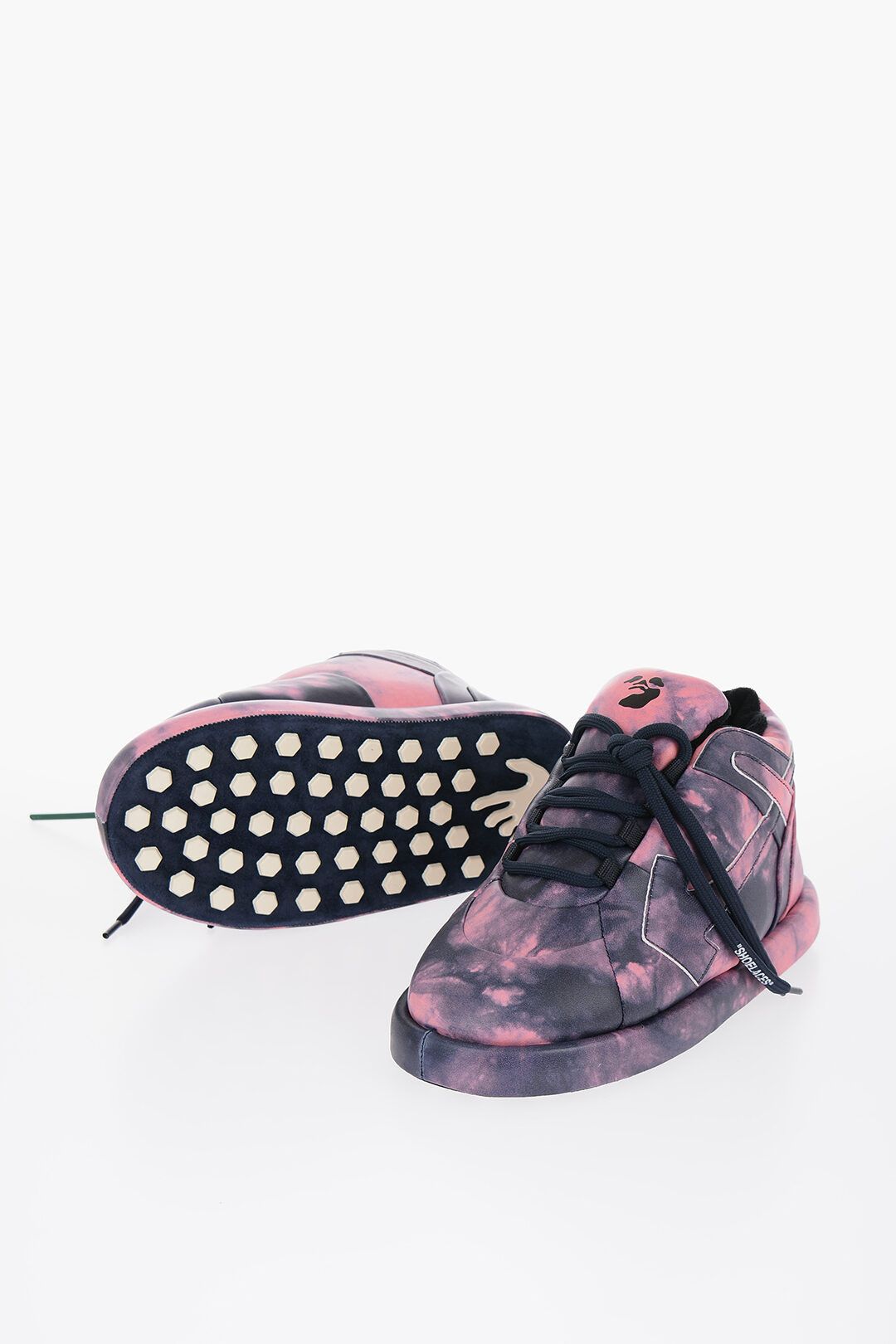 Off-White og1mm1024 Tie Dye Leather Bump Padded Sneakers in Pink Size US 9 / IT 39 - 3 Thumbnail