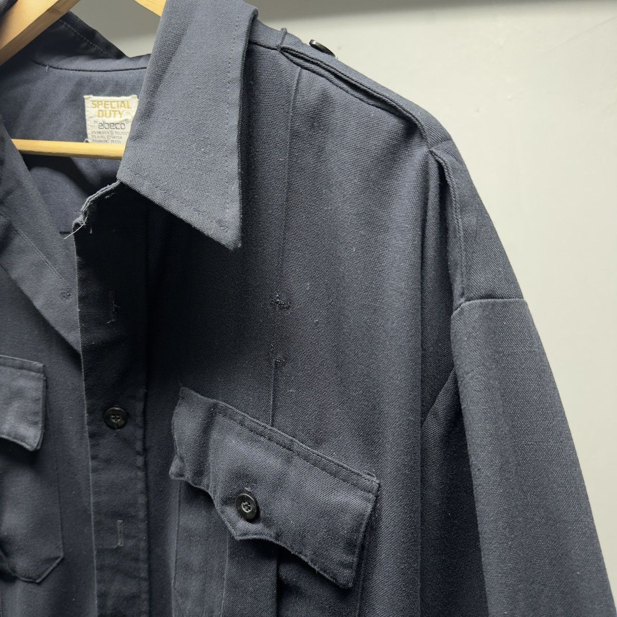 Vintage 70s 80s Faded Thrashed Security Uniform Shirt ERD Grunge Size US XXL / EU 58 / 5 - 6 Thumbnail