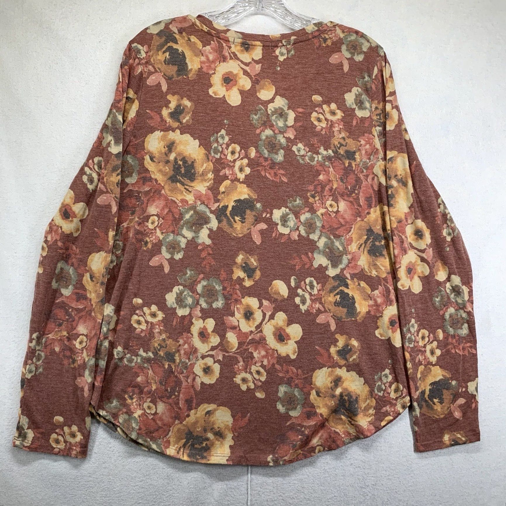 Vintage Femme By Tresics Floral Blouse Long Sleeve T Shirt Soft Stretch Large EUC Size L / US 10 / IT 46 - 3 Thumbnail