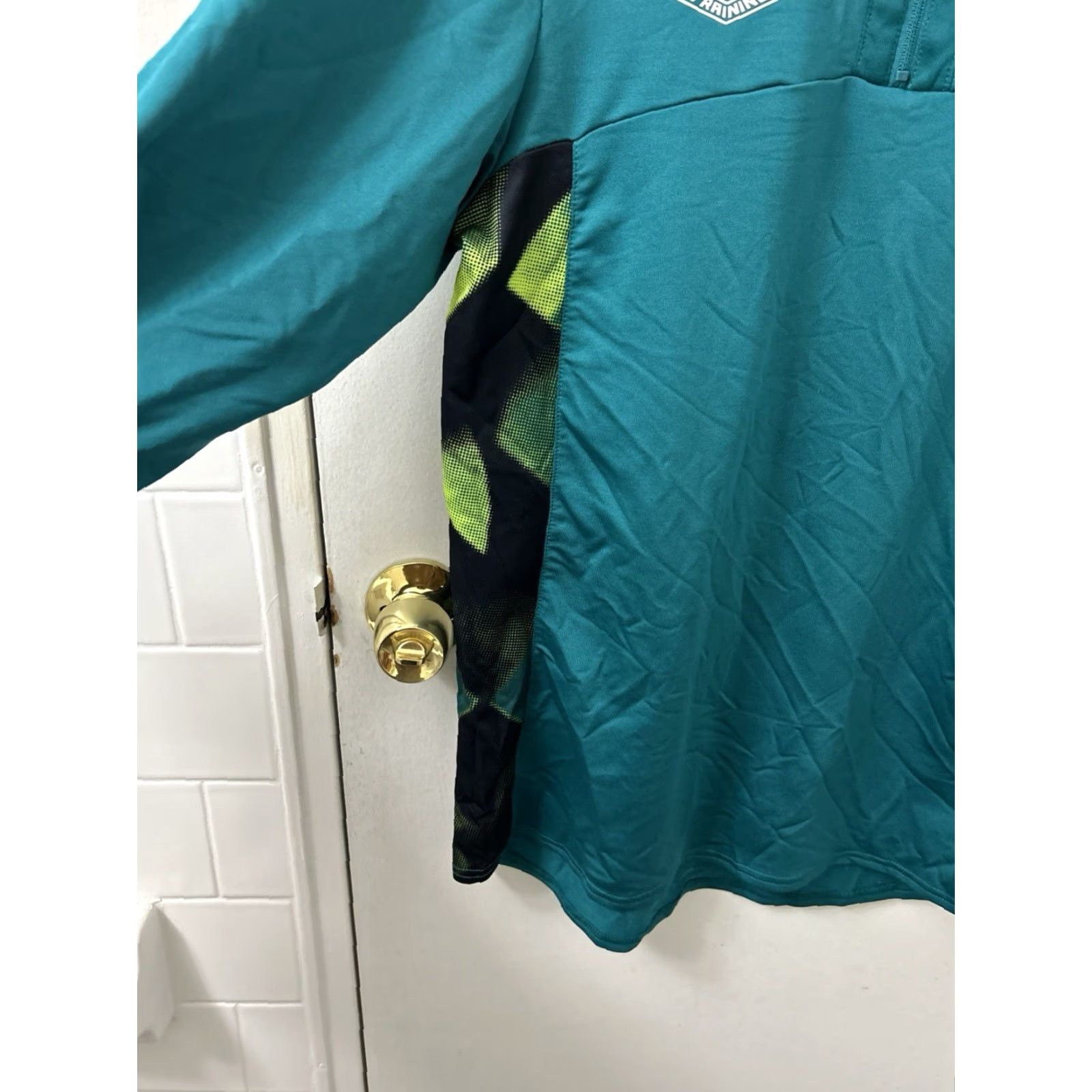 Umbro Umbro Ireland Pro Training Quarter-Zip Mens L Teal Neon FAI National Team Pullover Jacket Size US L / EU 52-54 / 3 - 6 Thumbnail