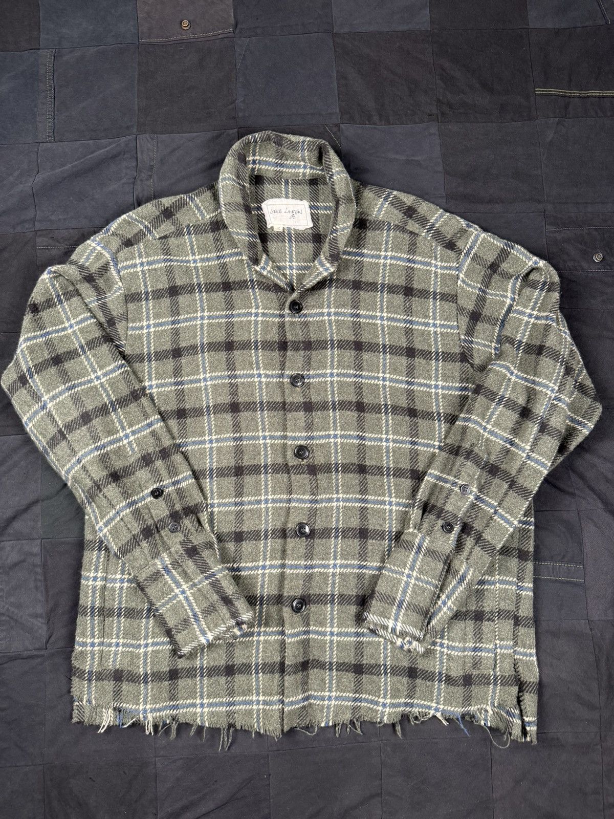 Greg Lauren Army Plaid Shawl Collar Boxy Size US L / EU 52-54 / 3 - 1 Thumbnail