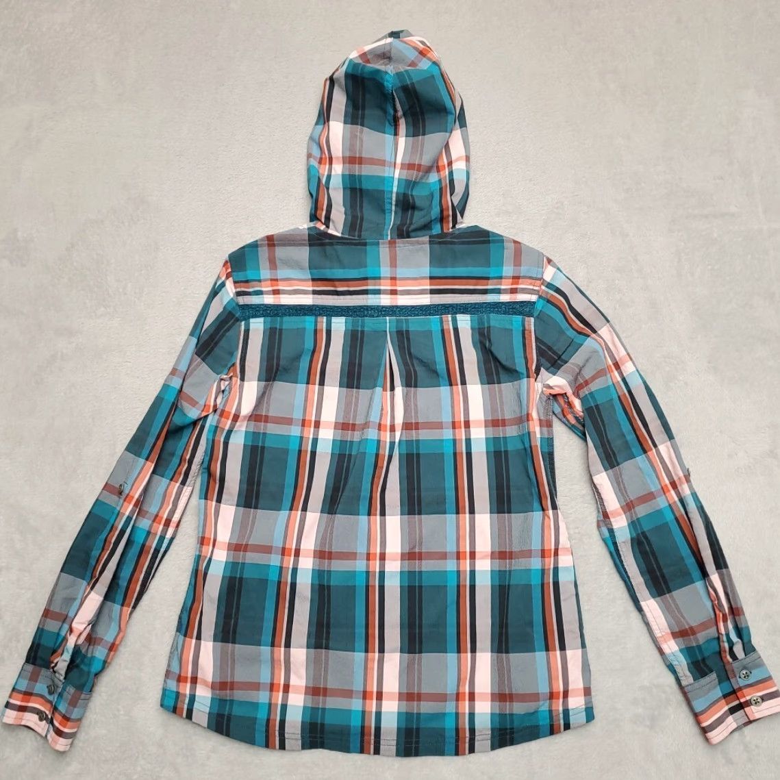 Prana prAna Hoodie Shirt Womens S Green Plaid Hooded Henley Performance Outdoor Gorp Shirt Hoodie Womens S Green Plaid Henley Size S / US 4 / IT 40 - 7 Thumbnail