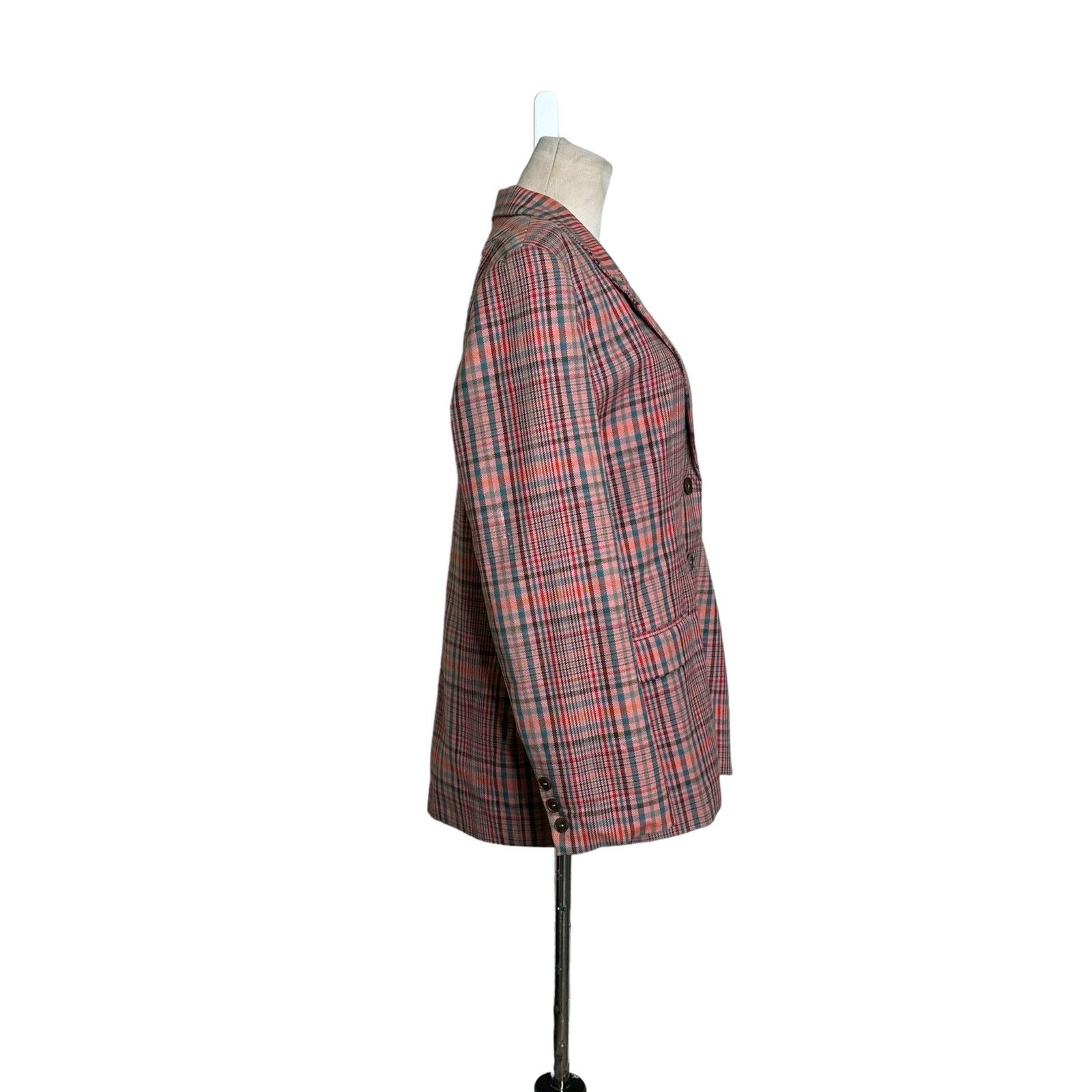 Gap GAP 80's three buttons pink plaid vintage blazer size Large Size L / US 10 / IT 46 - 8 Thumbnail
